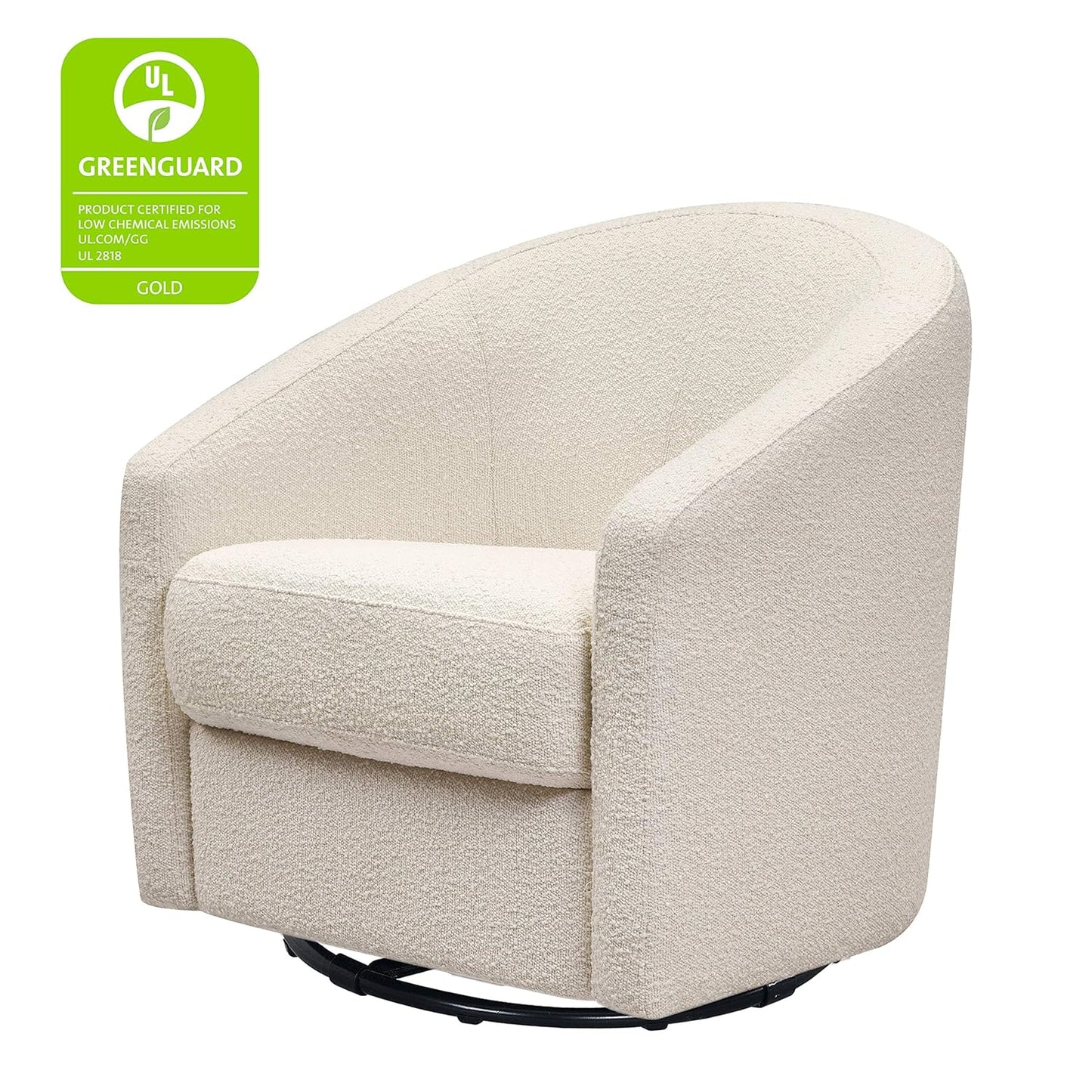 Babyletto Madison Swivel Glider in Polyester Ivory Boucle, Greenguard Gold and CertiPUR-US Certified