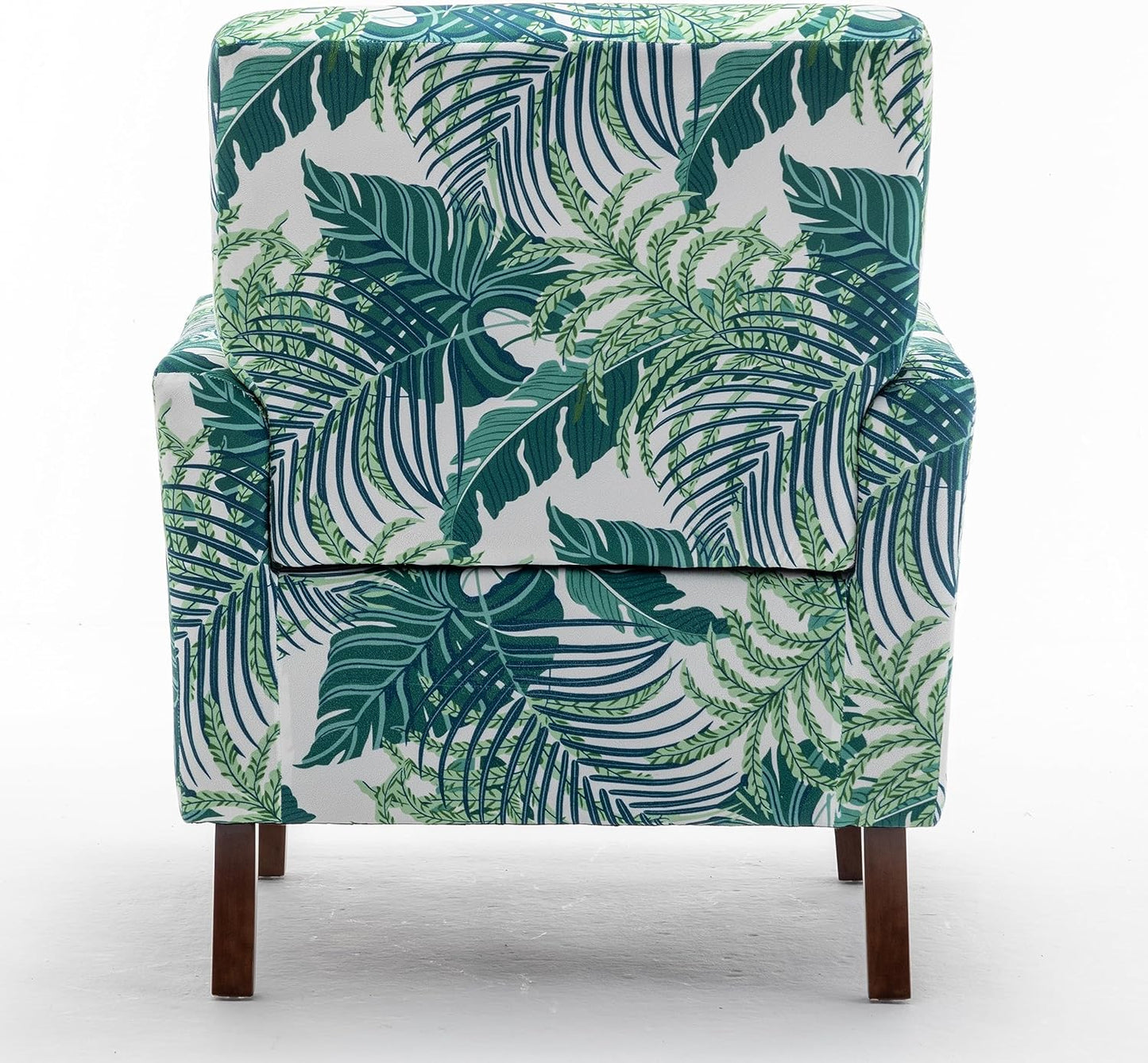 Container Furniture Direct Contemporary Accent Arm Chair with Birch Wood Frame and Velvet Upholstery, Armchair for Office and Living Room Decor, Removable Cushions, 01 Printed Fabric