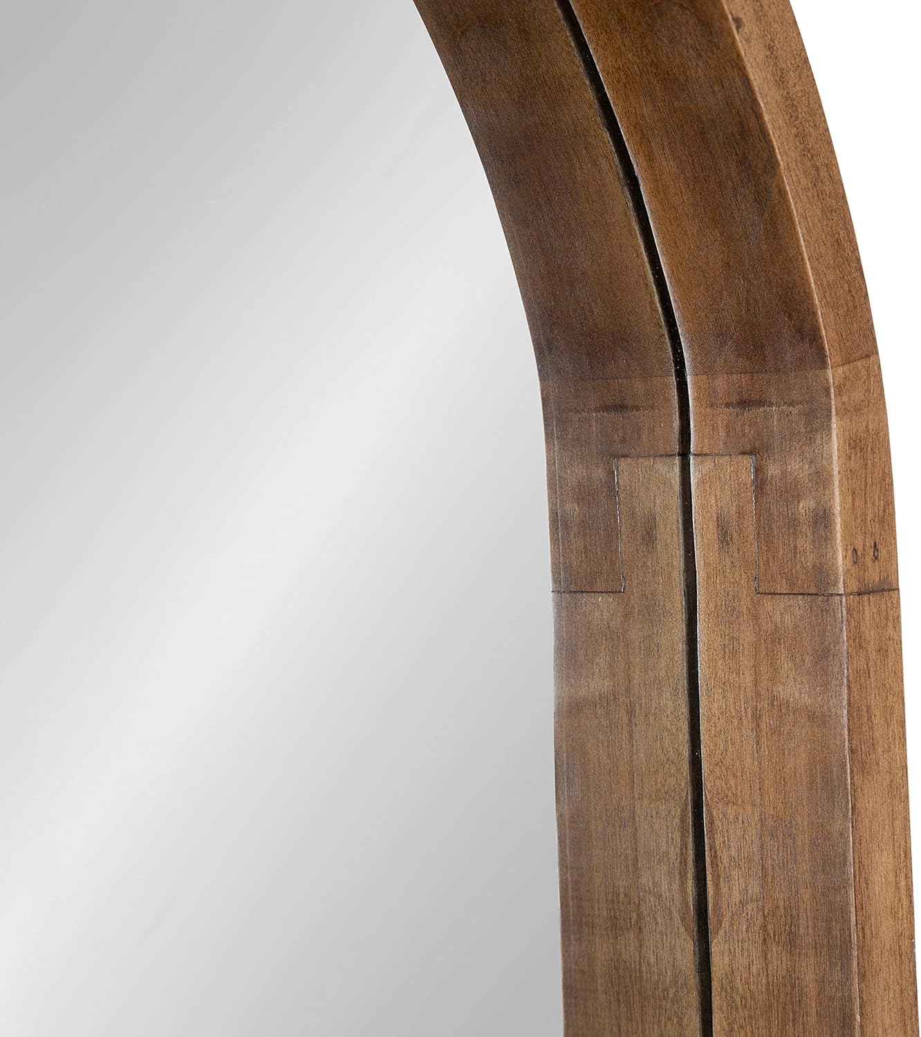 Kate and Laurel Hutton Rustic Modern Farmhouse Arch Mirror, 24" x 36", Natural Wood Finish