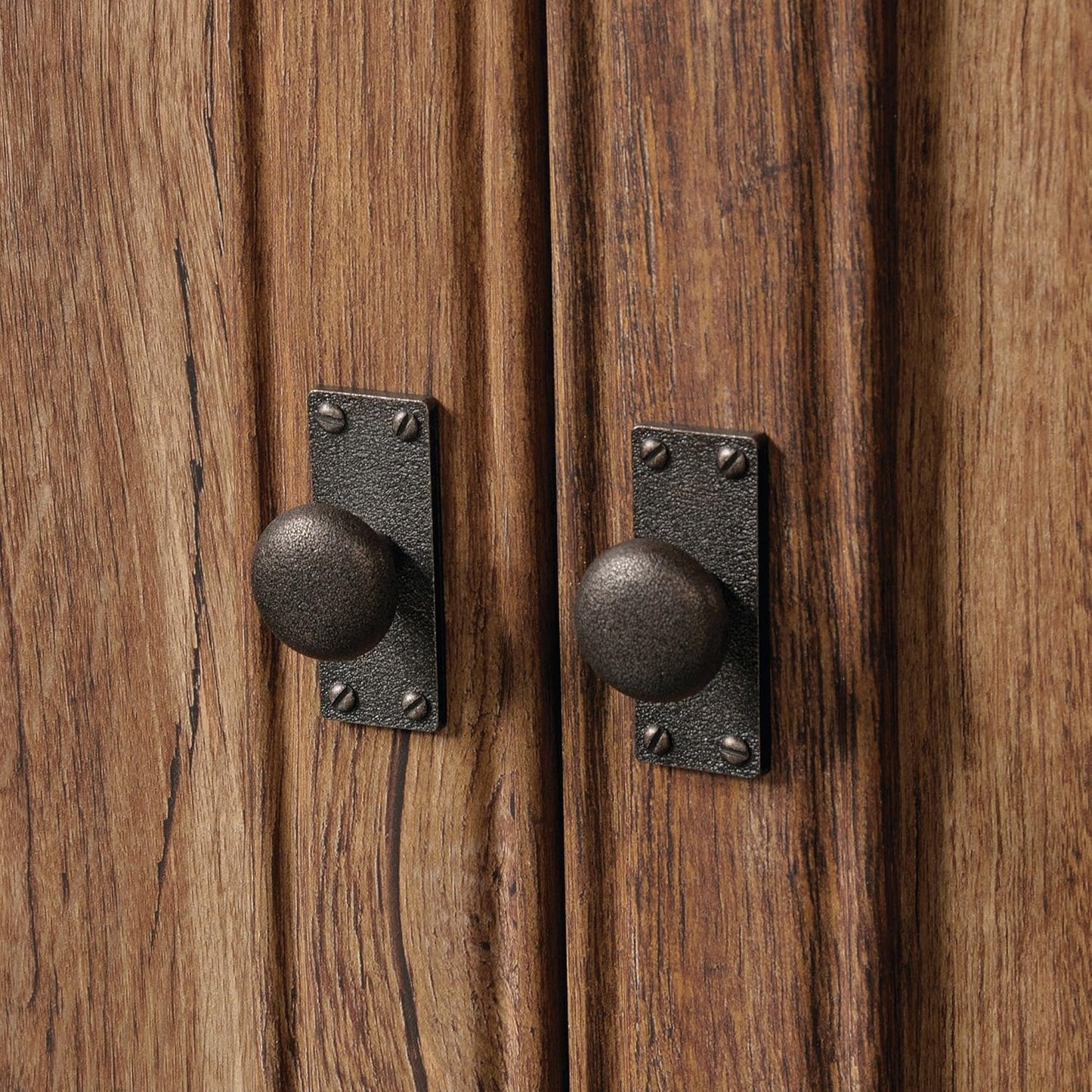 Sauder Palladia Library with Doors/Book Shelf, L: 29.37" x W: 13.90" x H: 71.85", Vintage Oak