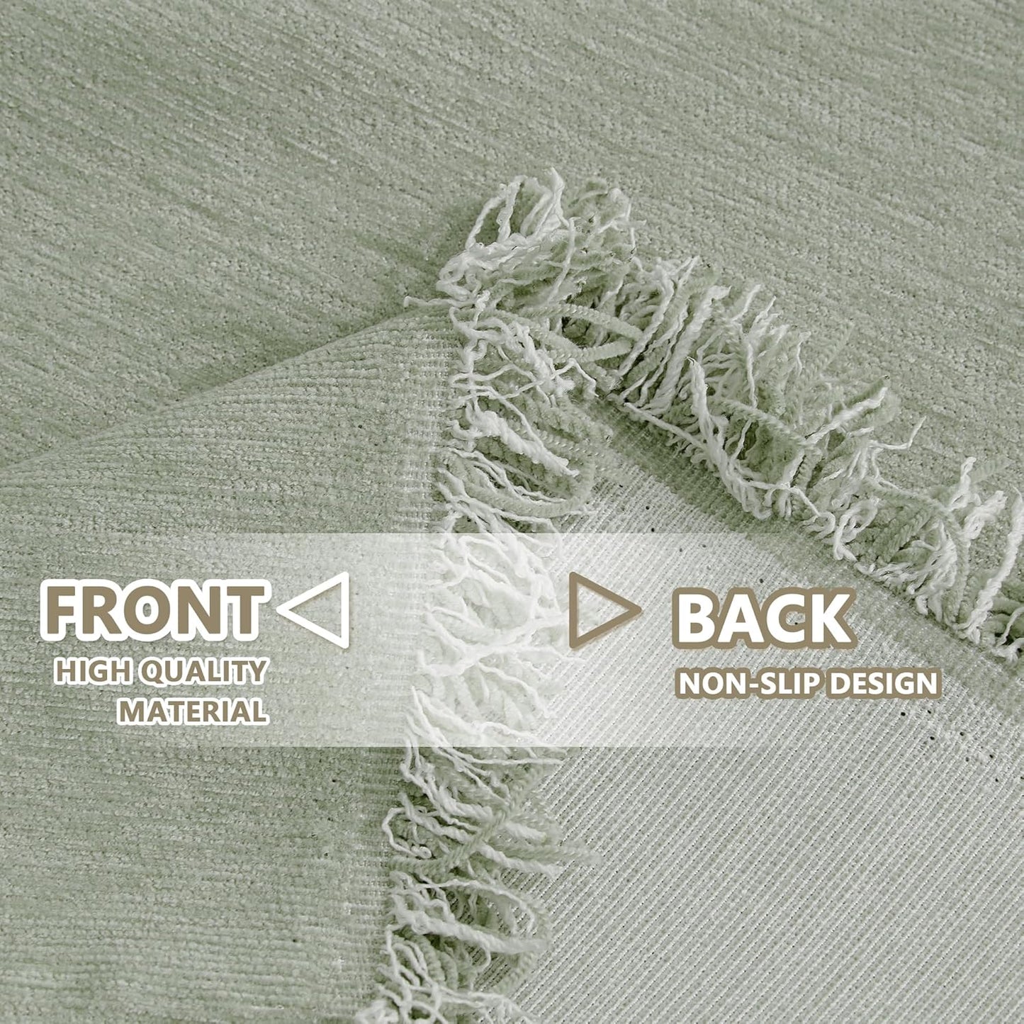 MYSKY HOME Chenille Sofa Slipcovers Sage Green Sofa Covers with Tassel Edge L Shaped Sectional Couch Covers for 3 Cushion Couch, Washable Thick Durable Furniture Protector for Dogs Kids 71"x 134"