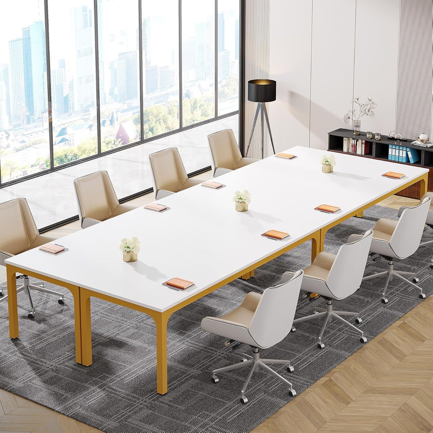 Tribesigns 6.5FT Conference Table, 78.7 Inche Rectangle Meeting Seminar Table, Large Business Tables for 6-8 People (Only Table)