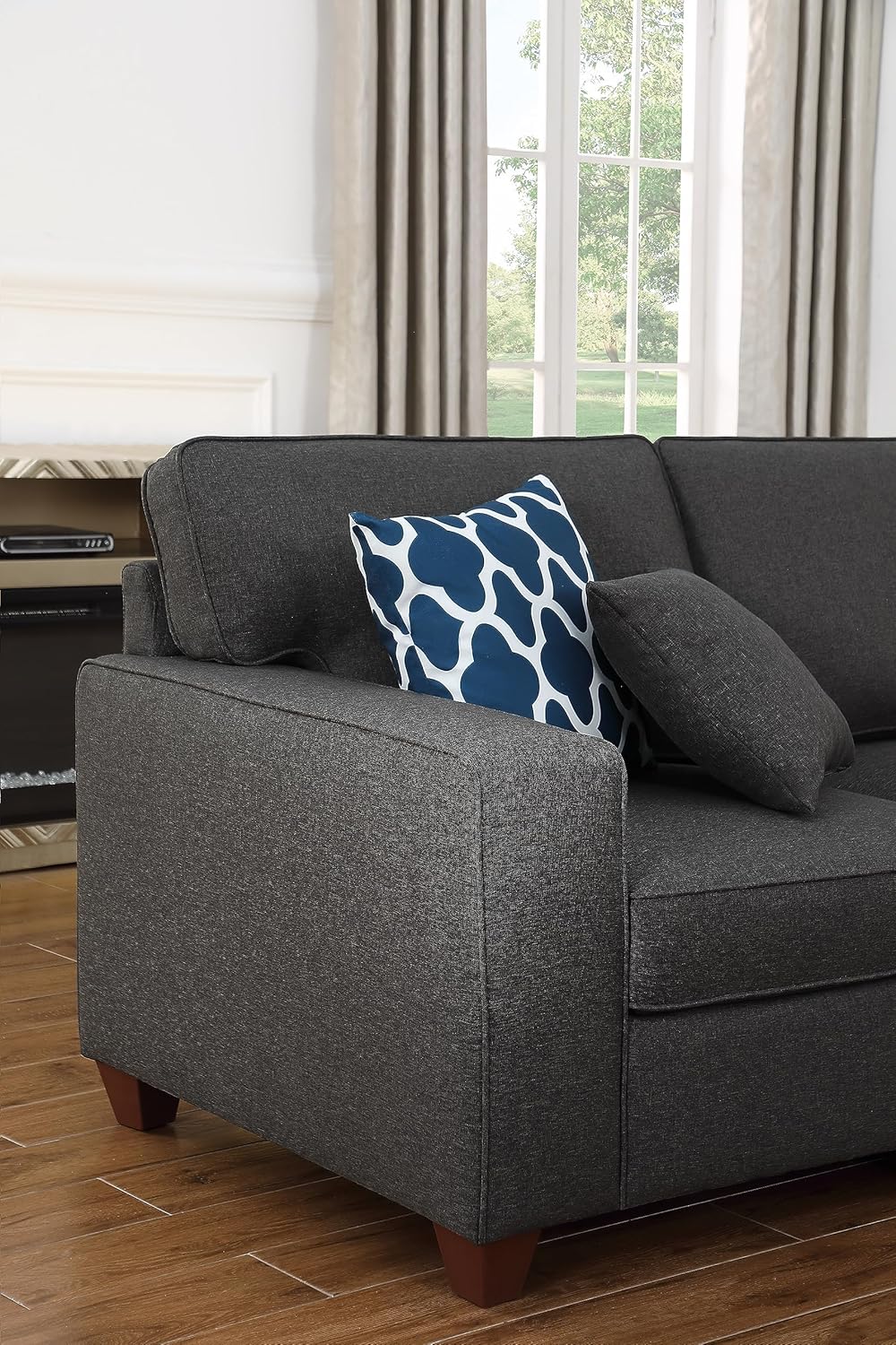 Devion Furniture Garisa Sectional Modular Sofa with Ottoman for Living Room, Apartment, Bedroom, Office, Dorm