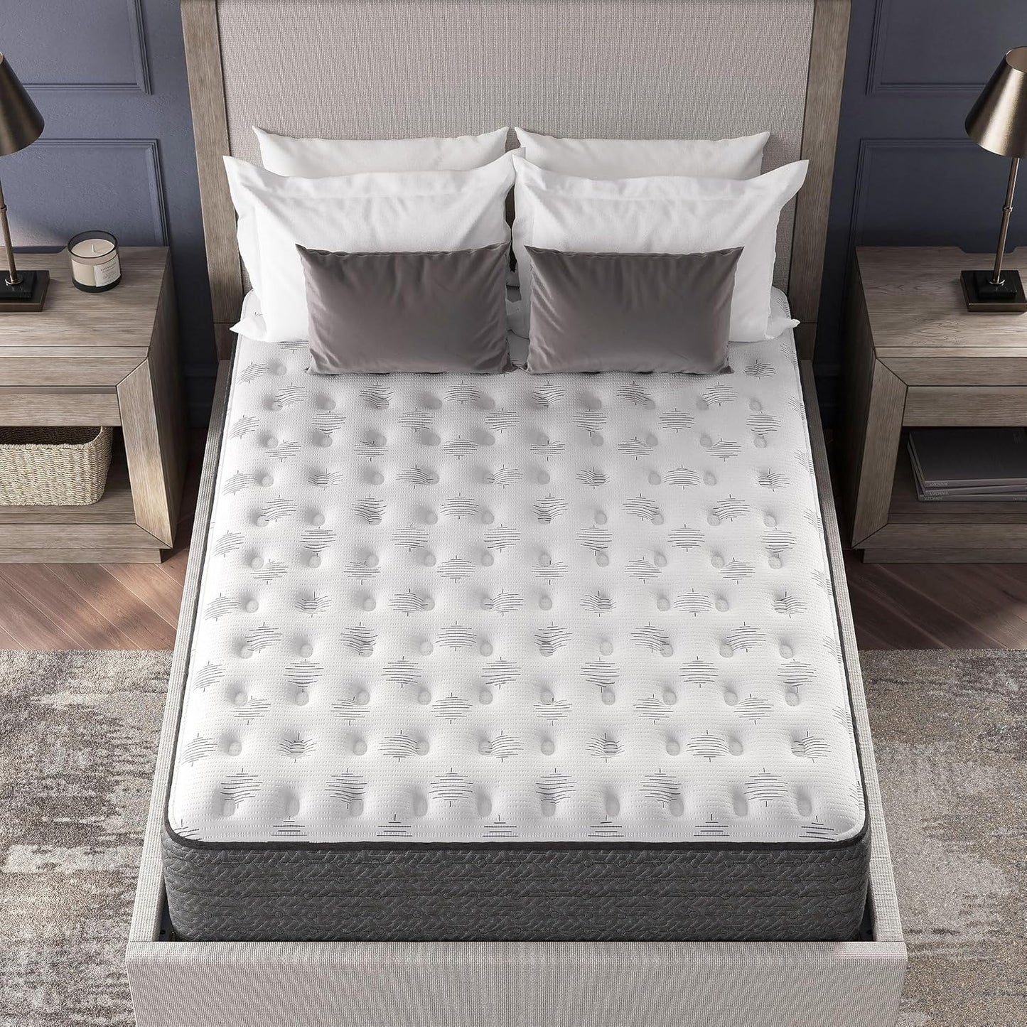 Signature Design by Ashley California King Size Ultra Luxury 14 Inch Hyper Cool Hybrid Mattress with Cooling Gel Memory Foam, Fiberglass Free, Mattress In A Box