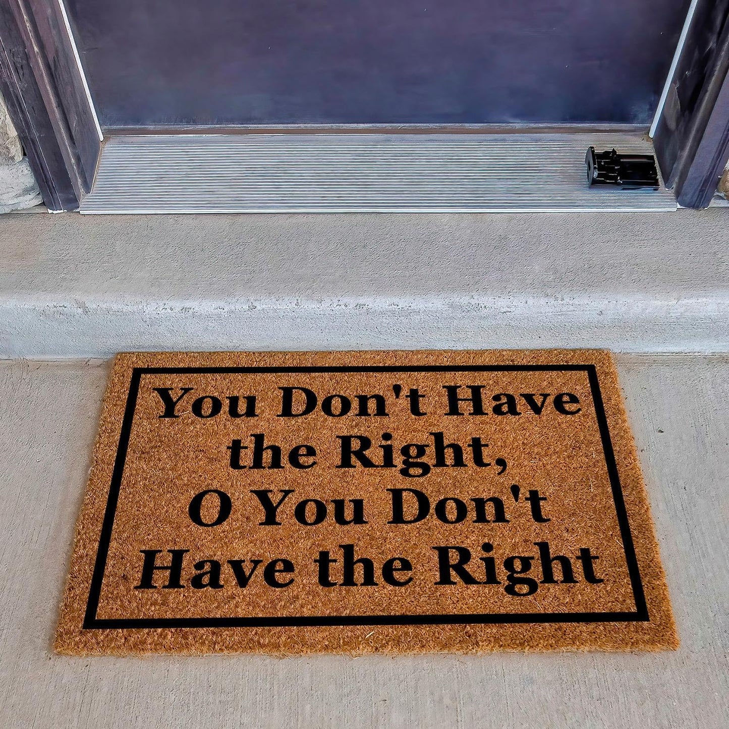 Funny Coir Doormat You Don't Have The Right, O You Don't Have The Right Front Door Mat Entryway Outdoor Mat Front Porch Welcome Mats Entry Coconut Brown Mat Novelty Gift Doormat 23.7 x 15.7 inch