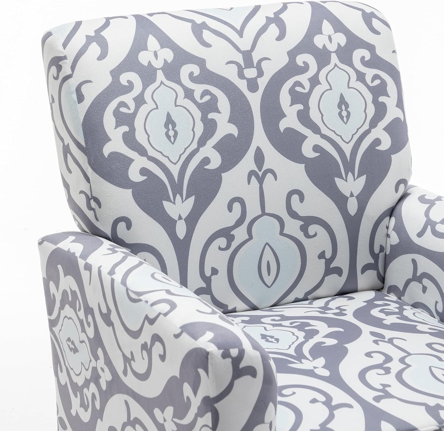 Container Furniture Direct Contemporary Accent Arm Chair with Birch Wood Frame and Velvet Upholstery, Armchair for Office and Living Room Decor, Removable Cushions, 05 Printed Fabric