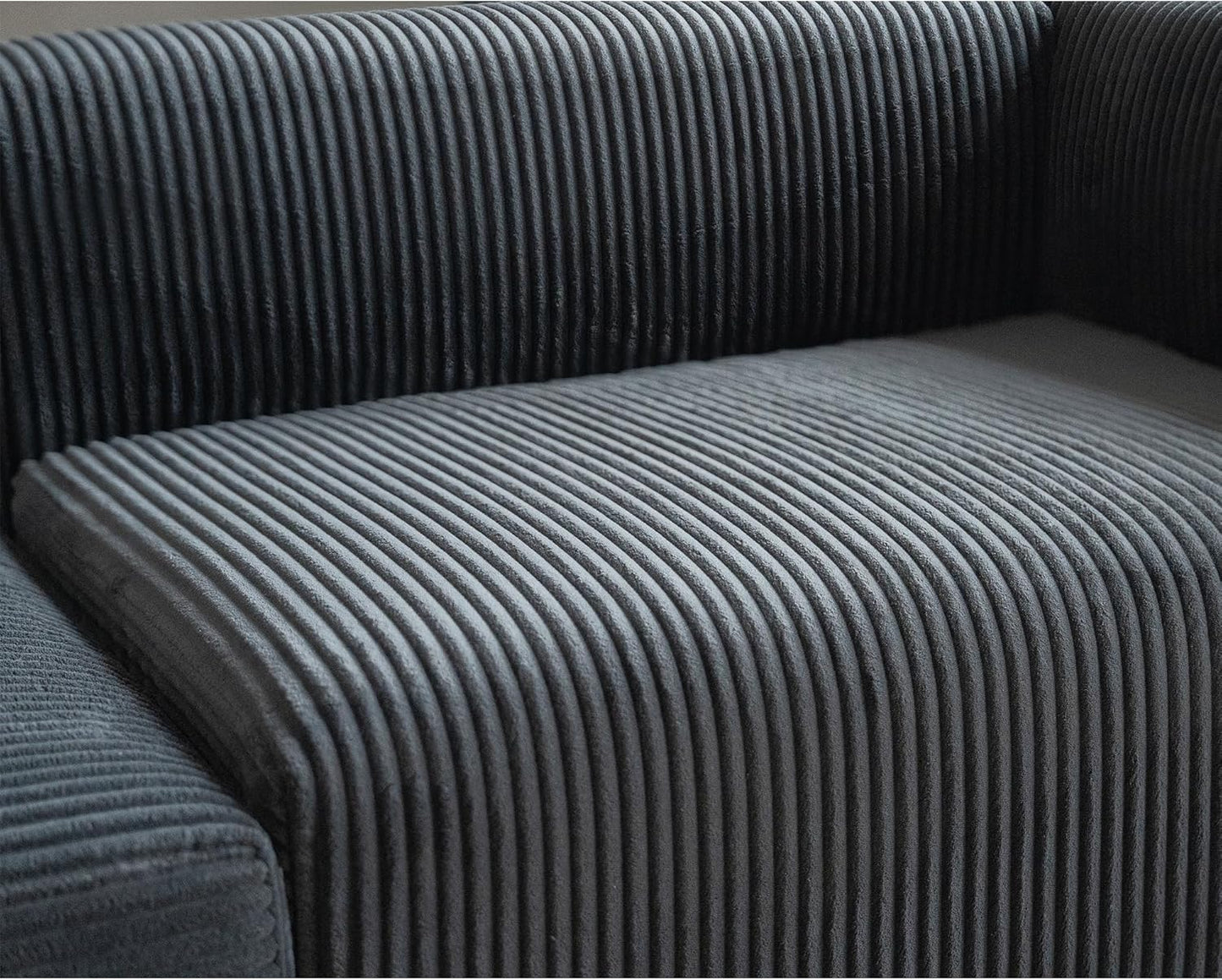 Acanva Corduroy Convertible Modular L Shaped Sectional Sofa, 4 Seater Free Combination Corner Couch, Convertible to DayBed, Wide Loveseat with Moveable Ottomans for Small Spaces, Sleeper Bed, Black