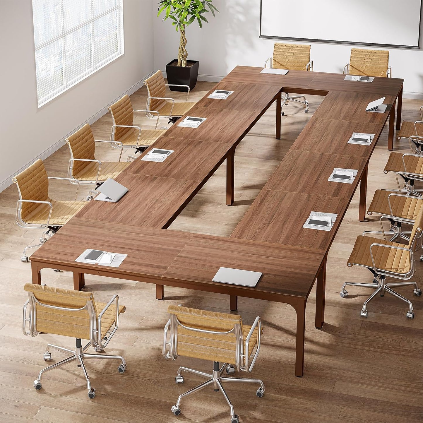 Tribesigns 6.5FT Conference Table, 78.7 Inche Rectangle Meeting Seminar Table, Large Business Tables for 6-8 People (Only Table)