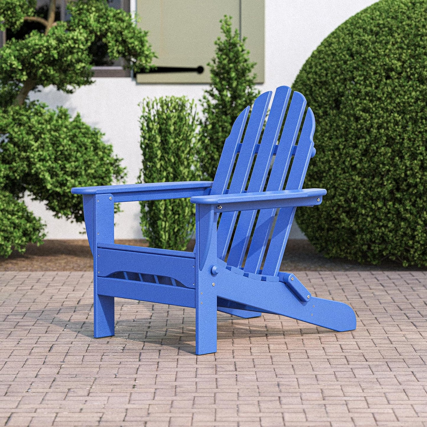POLYWOOD AD5030PB Classic Folding Adirondack Chair, 35.00" x 29" x 35.00", Pacific Blue