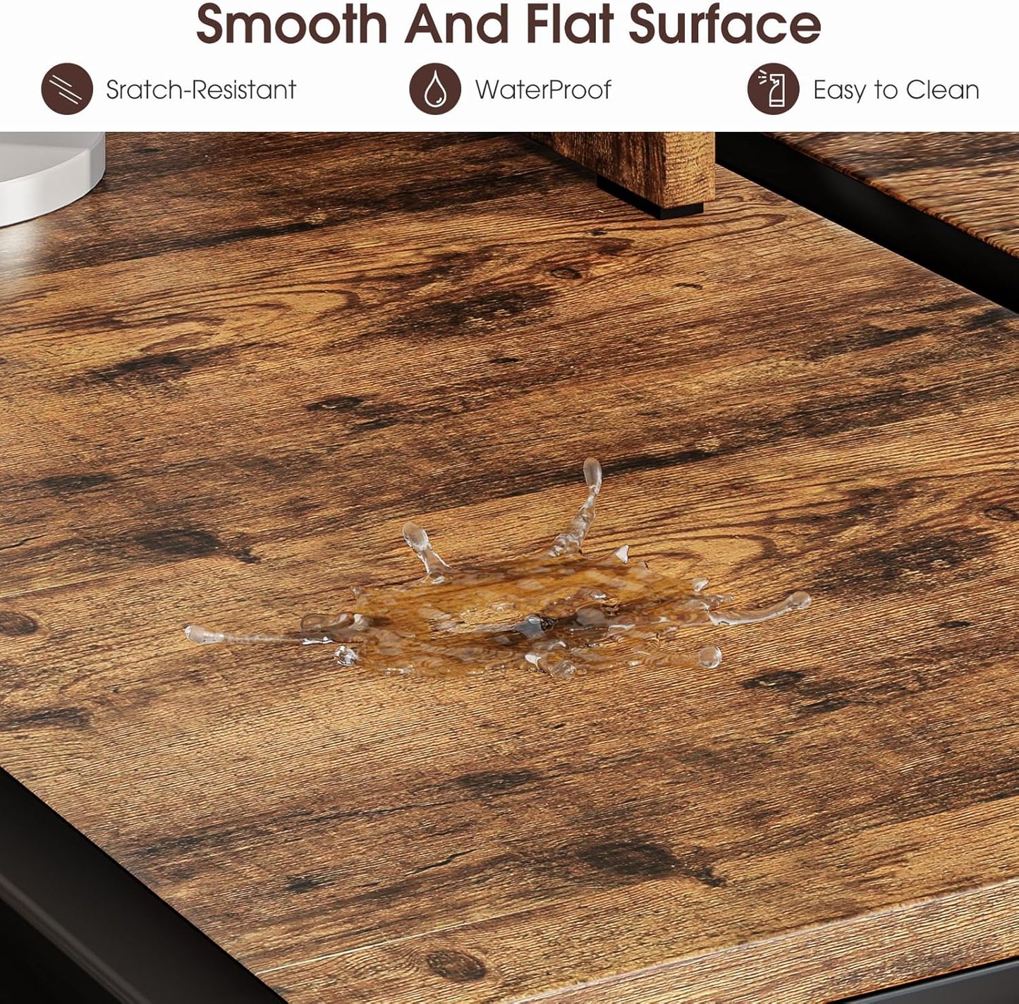 Computer Desk Gaming Desk with Monitor Stand, Home Office Desk Suitable for 2 Monitors, Writing Desk with Adjustable Storage Space,Sturdy and Durable Modern Small Desk (Vintage, 47inchs)