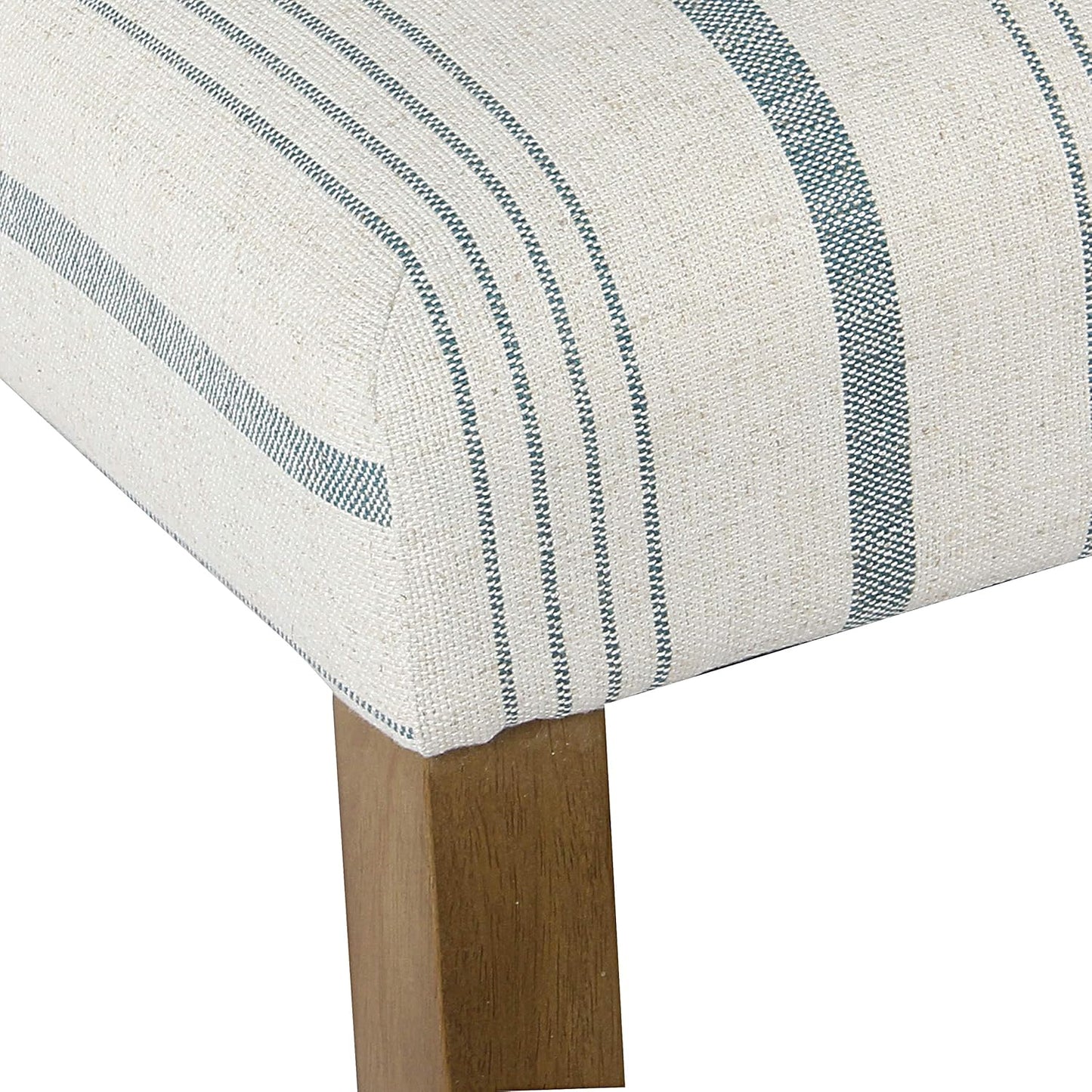 HomePop Parsons Classic Upholstered High Back Curved Top Barstool, 29-inch, Blue Calypso Stripe