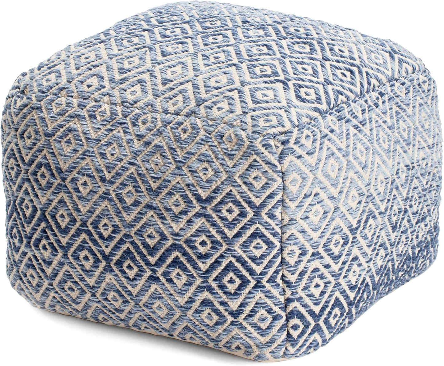 Anji Mountain 22"x22"x16" Handmade & Handcrafted Ottoman Pouf Comfortable Pouf Ottoman Foot Rest & Home Décor Accent for Living Room, Bedroom, Nursery, Kids Room, Patio