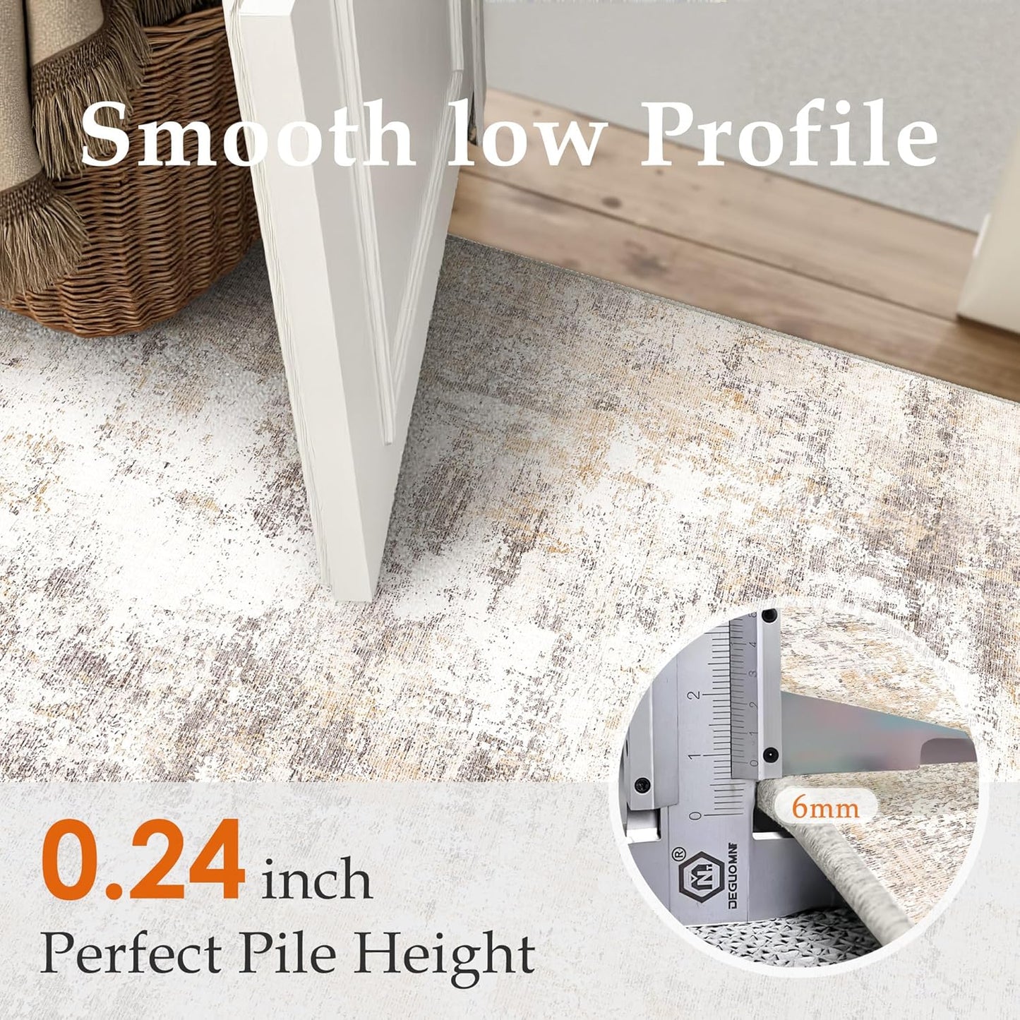 3x3 Washable Round Rug Beige Grey Neutral Abstract Entryway Non Slip Low Pile Area Rug Living Room Bedroom Indoor Doormat Small Soft Carpet for Entrance Bathroom Kitchen