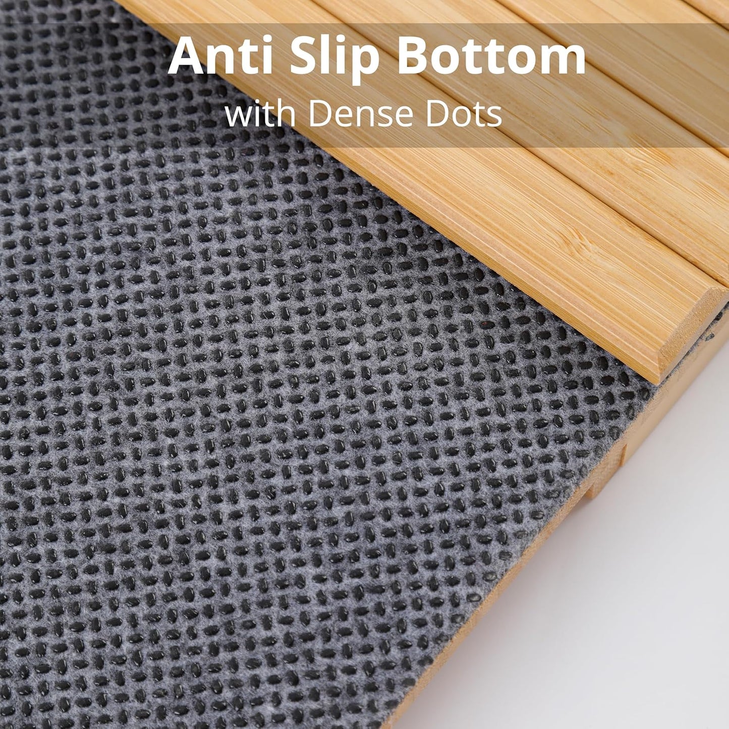 DETOR Couch Arm Tray, Foldable Sofa TV Tray with Capacious 12.4" x 5.4" Storage Box, Natural Bamboo Finish, Enhanced Nonslip Felt Bottom, Sturdy Bamboo Slats Material | for Armrests 6" and Wider