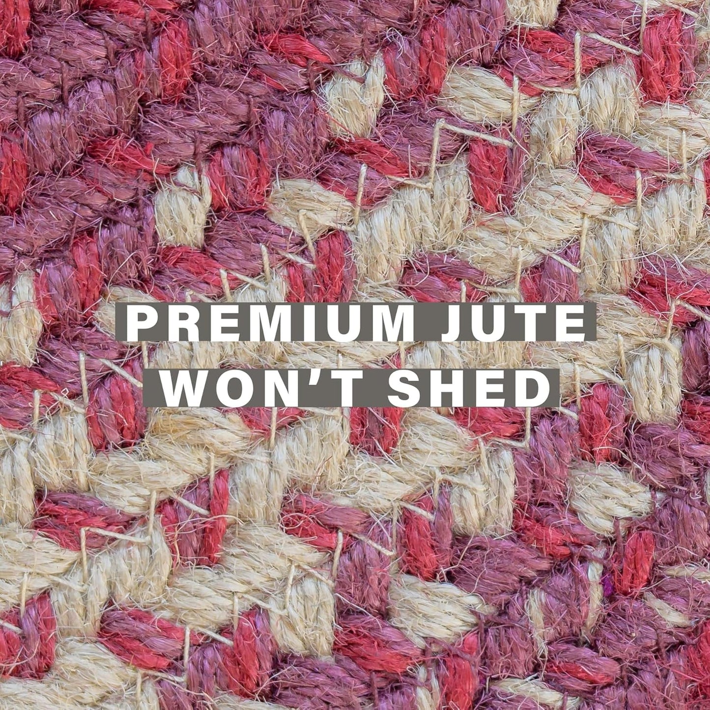 Autumn Maple Burgundy and Tan Jute Braided Rug, 20x30 Rectangle - Rustic Primitive Decor for Kitchen, Entryway, Everywhere