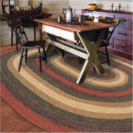 Highland Multi Color Jute Braided Oval Rug, 4x6' - Warm Country and Lodge Decor, Perfect for Bedrooms, Kitchens and Large Entryways - Pet Friendly, Reversible and Easy to Clean