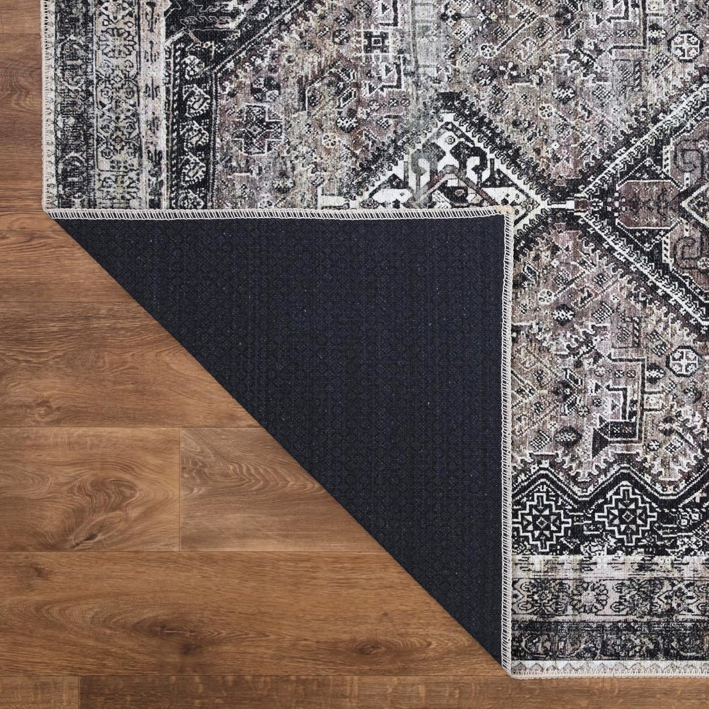 Keen Home Design 6x9 Rug - Machine Washable Area Rug with Non-Slip Backing, Ideal for Living Room, Dining Room, Bedroom - Vintage, Easy Clean, Durable, Low Pile Rug - (6' x 9')