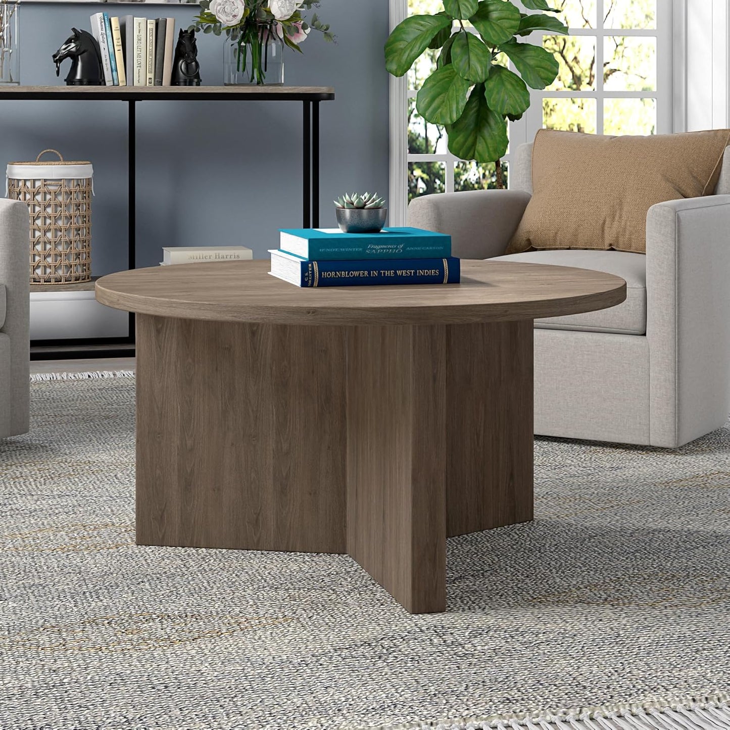 Henn&Hart Anders Coffee Table, 32" Wide,Grey