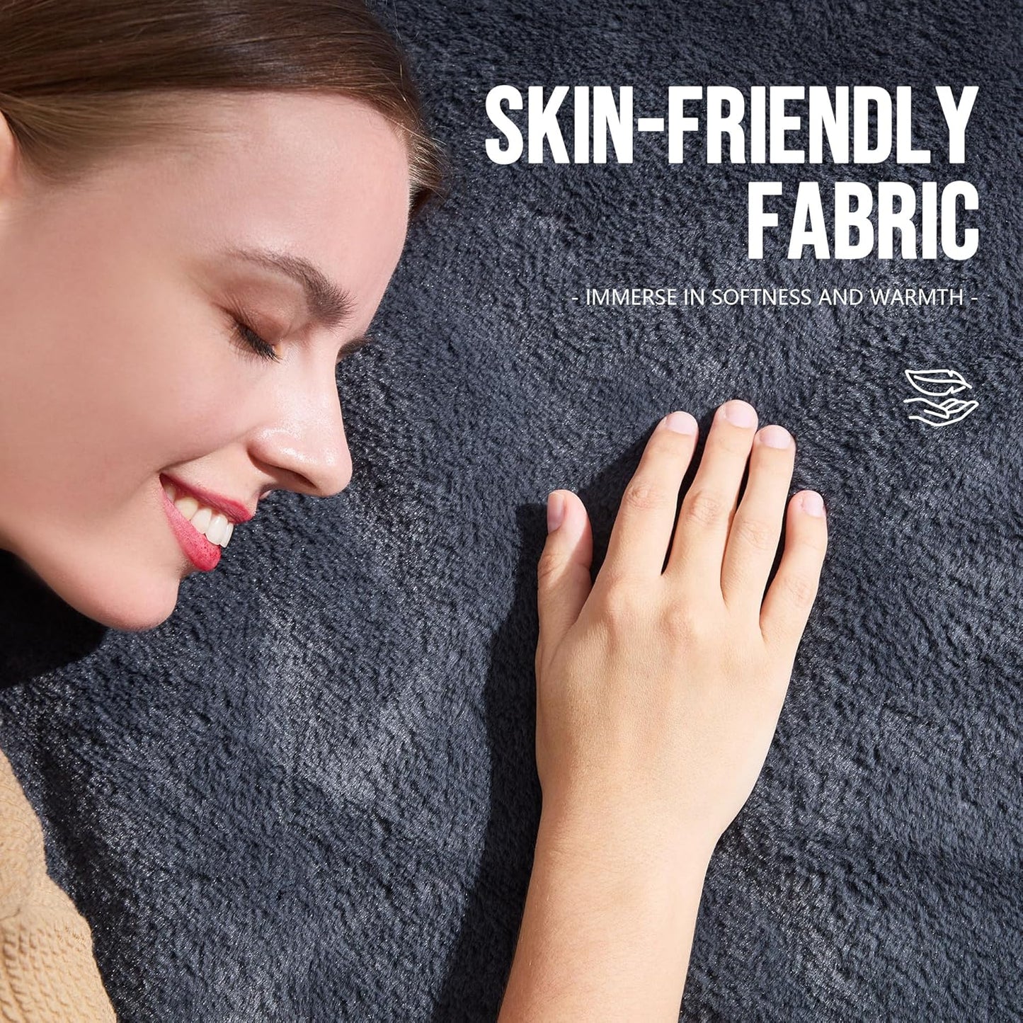 Hobestluk 3ft Bean Bag Chairs for Adults Large Beanbag Chair with Plush Faux Fur Cover Big Bean Bag Chair for Living Room Bedroom Dorm Office - Dark Grey (36” x 36” x 22”)