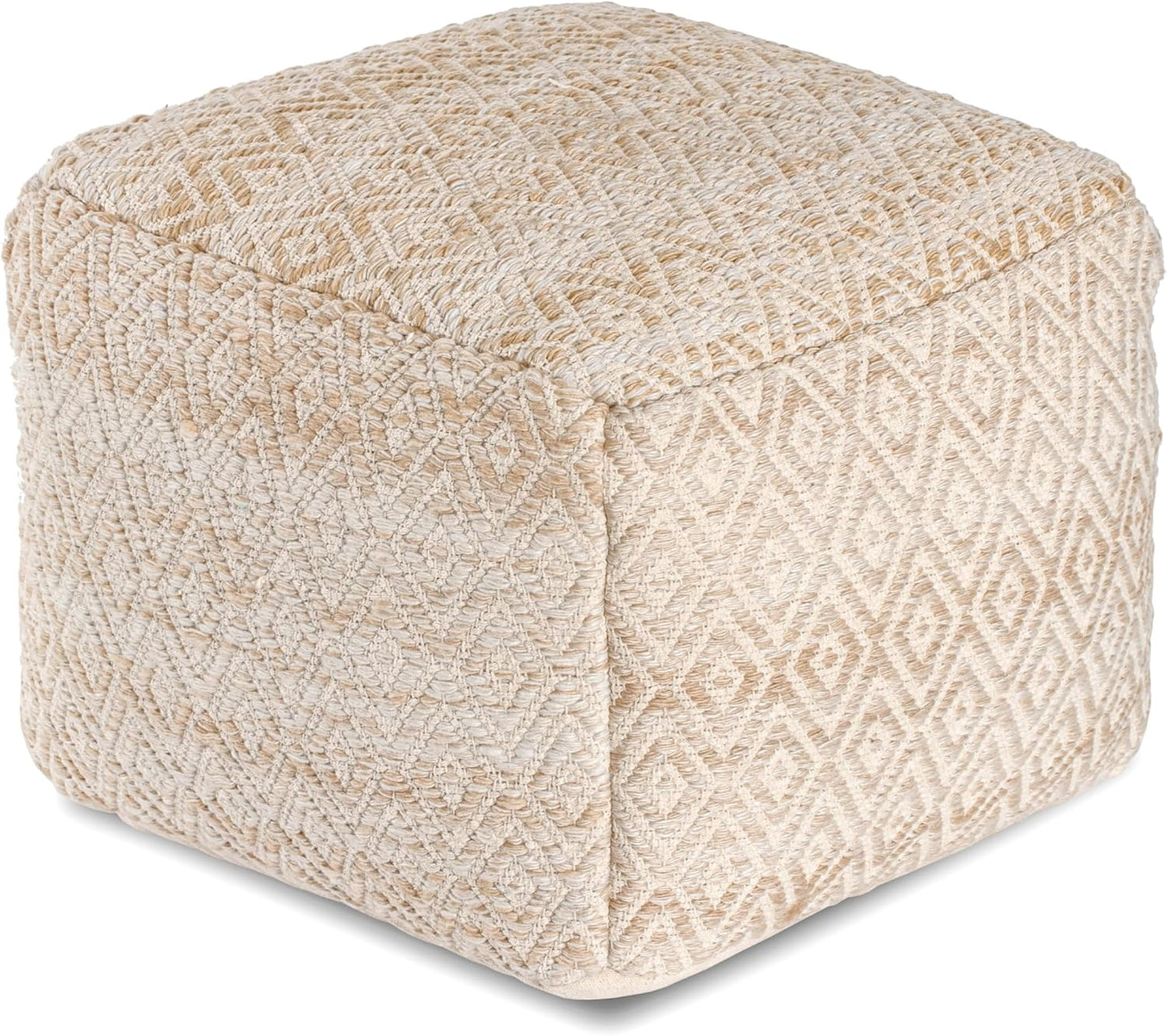 Anji Mountain 22"x22"x16" Handmade & Handcrafted Ottoman Pouf Comfortable Pouf Ottoman Foot Rest & Home Décor Accent for Living Room, Bedroom, Nursery, Kids Room, Patio