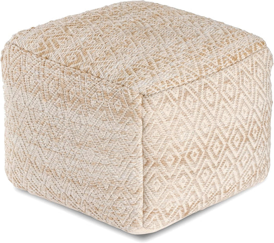 Anji Mountain 22"x22"x16" Handmade & Handcrafted Ottoman Pouf Comfortable Pouf Ottoman Foot Rest & Home Décor Accent for Living Room, Bedroom, Nursery, Kids Room, Patio