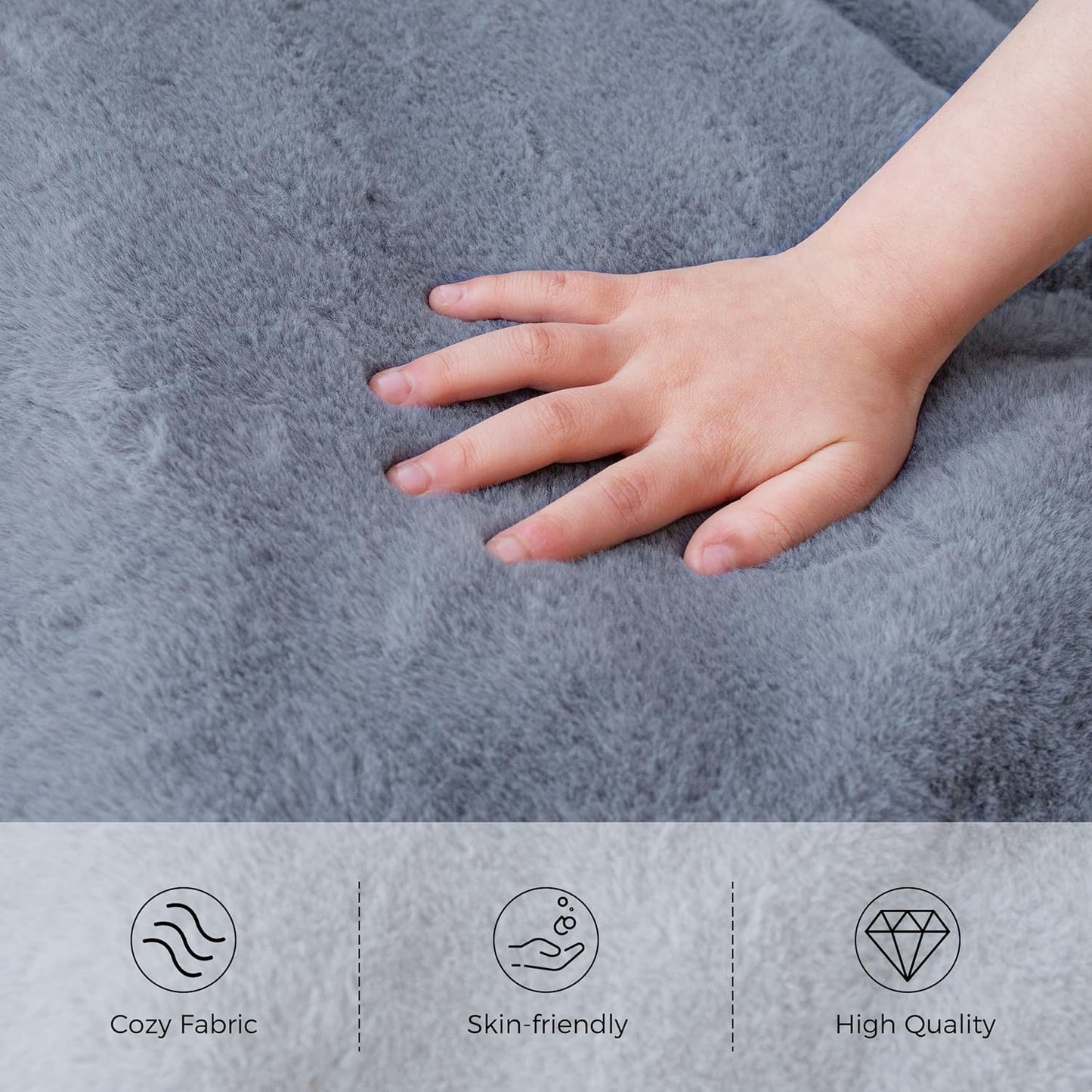 MAXYOYO Kids Bean Bag Chair, Stuffed Faux Fur Bean Bag for Toddler, Ultra Soft Floor Sofa with High-Density Foam Filling, Lazy Chair for Living Room, Playroom, Nursery Room