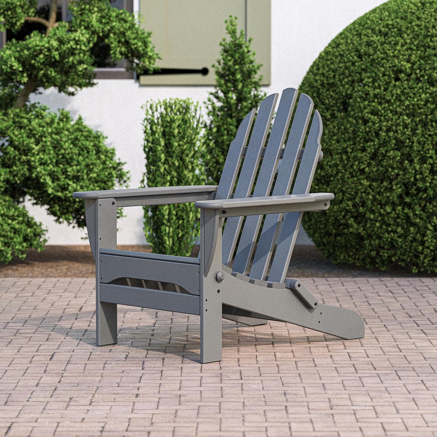 POLYWOOD AD5030GY Classic Folding Adirondack, Slate Grey