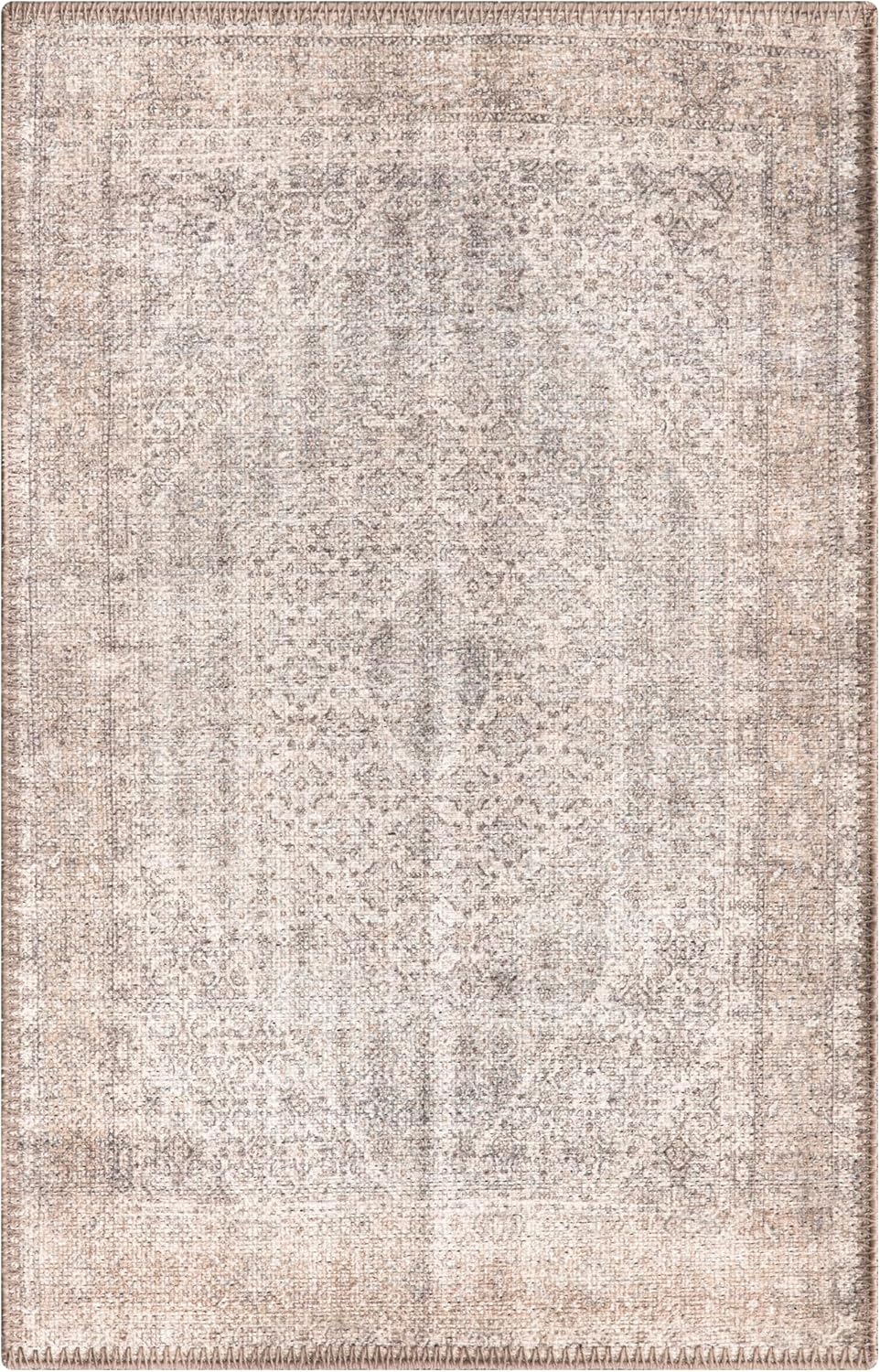 Keen Home Design 2x3 Rug - Machine Washable Entry Rug with Non-Slip Backing, Ideal for Enteryway, Kitchen, Bathroom, Laundry Room - Vintage, Easy Clean, Durable, Low Pile Rug - (2' x 3')