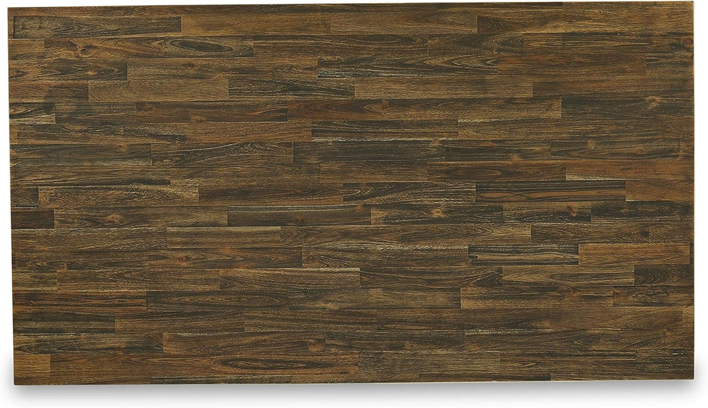 East West Furniture V077VE005-7 7 Piece Dining Room Furniture Set Consist of a Rectangle Dining Table with V-Legs and 6 Grey Linen Fabric Parsons Chairs, 40x72 Inch, Multi-Color