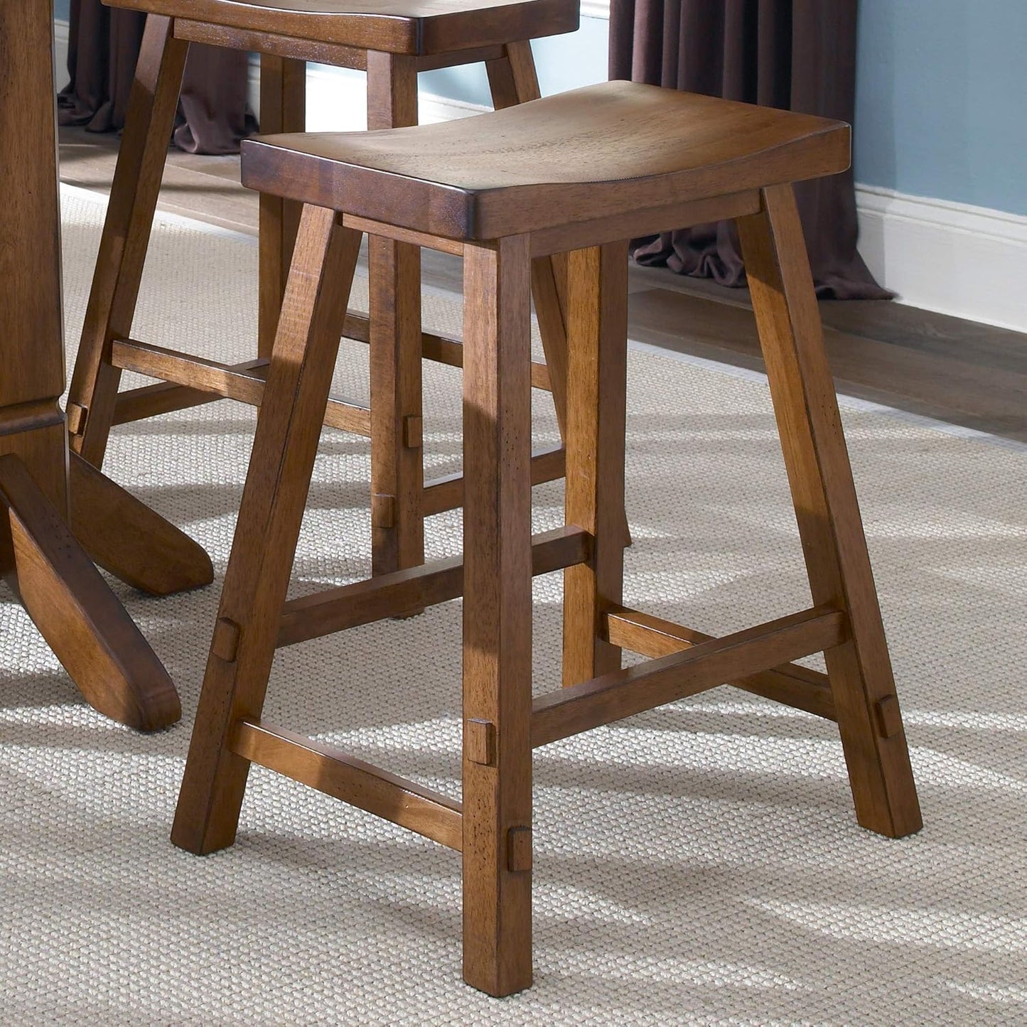 Liberty Furniture Industries Creations 24 Inch Sawhorse Counter Stool - Tobacco, W20 x D14 x H24