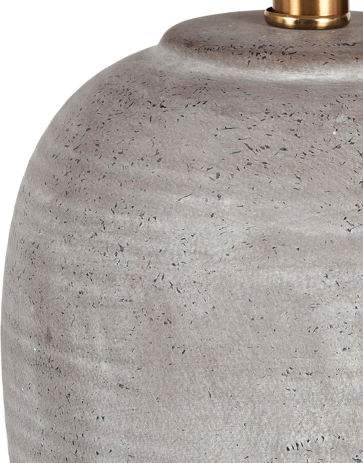 Nourison Home 23" Rustic Brown (Gray Undertones) Ceramic Pot Table Lamp for Bedroom, Living Room, Dining, Home Office, Entryway