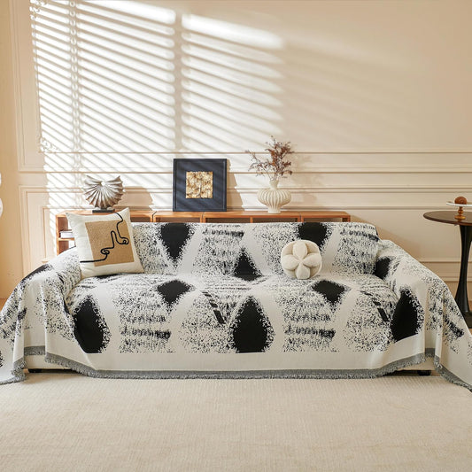 MYSKY HOME Couch Cover for Sectional Sofa Set Boho Geometric Furniture Sofa Cover Washable for Dog Cat Pets Couch Cover 3 Cushion Couch Sofa Chenille Couch Protector Multi-Use Cover Blanket, 71" X134"