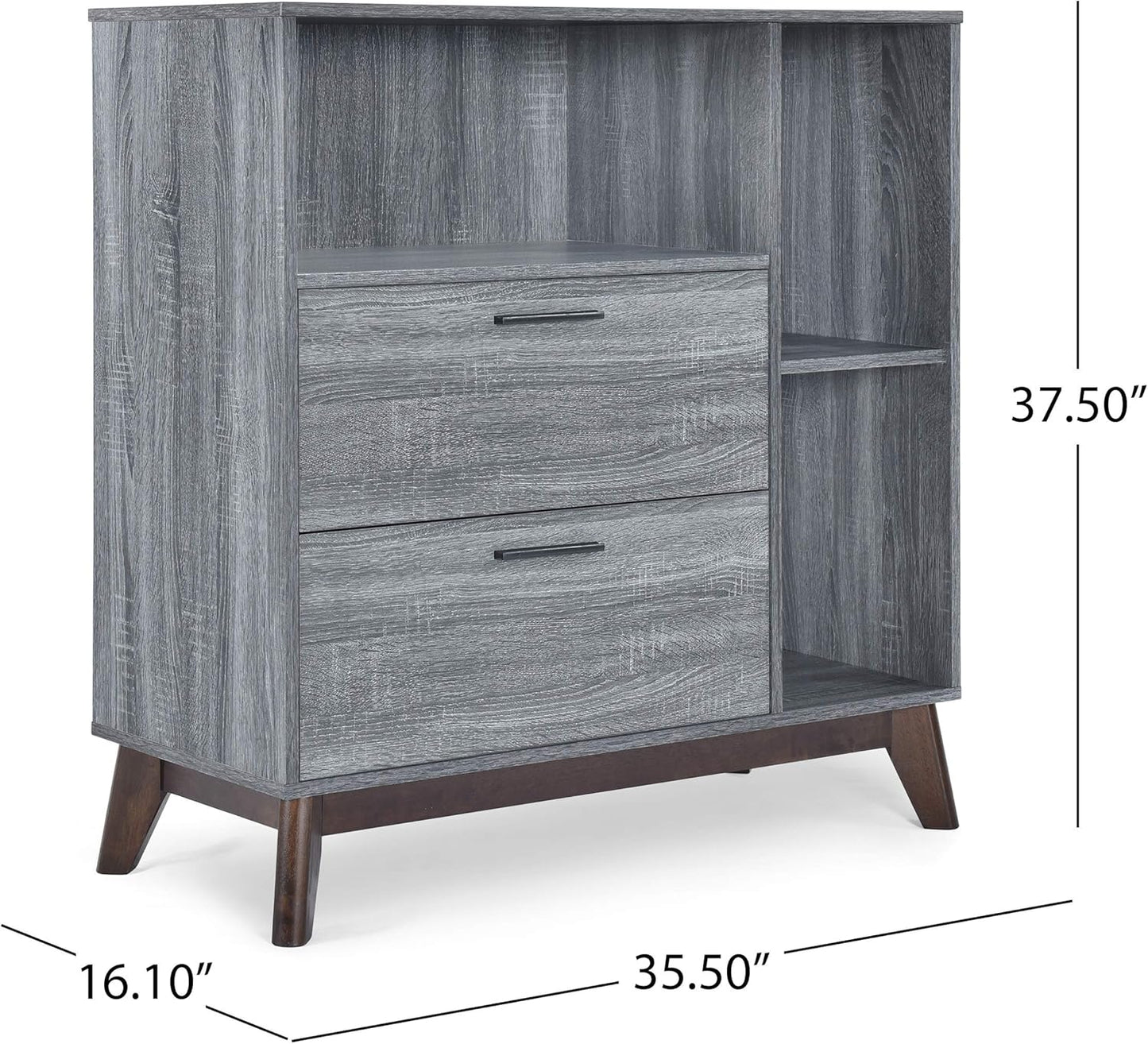 Merax Sideboard Buffet Accent Storage Cabinet with Two Drawers for Living Room, Entryway, Kitchen or Hallway, Grey