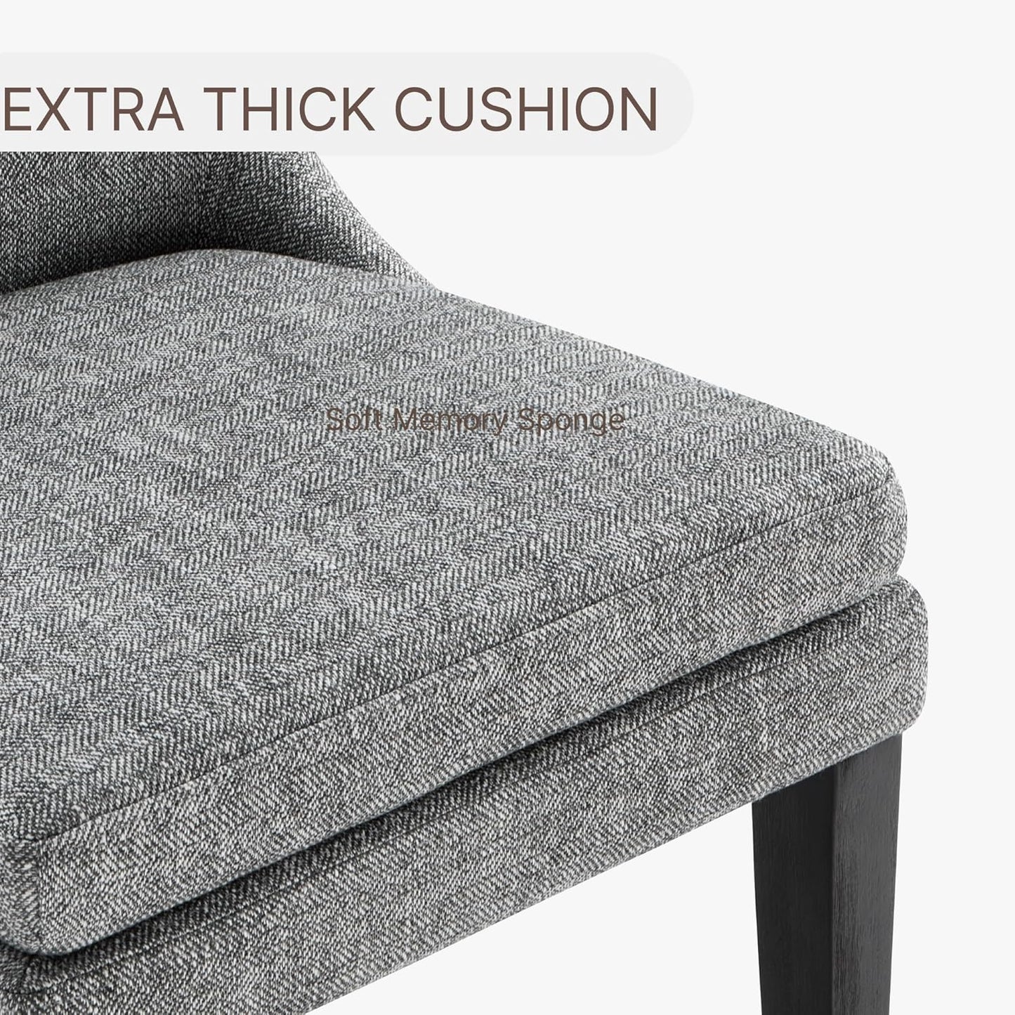 Upholstered Dining Chairs Modern Sidechair Performance Fabric High Back Armlesschair for Diningroom Kitchen,Dark Grey,Set of 4(2 Box)