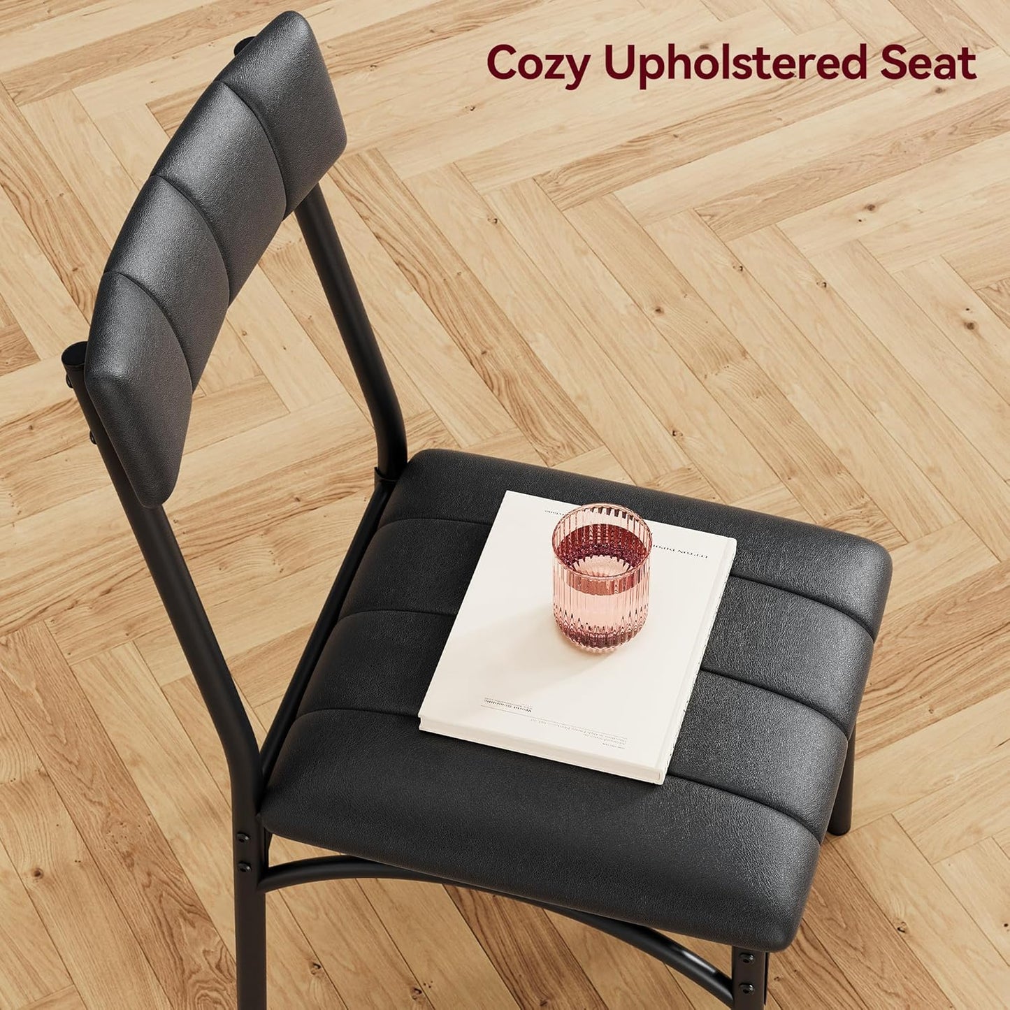 GAOMON Dining Table Set for 4 with Upholstered Bench and 2 Chairs, Rectangular Dining Room Table Set for 4 for Small Space, Apartment, Dinner, Rustic Brown