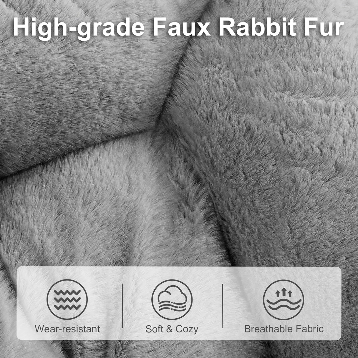 Comfy Saucer Chair for Adults, Foldable Living Room Chairs, Soft Faux Fur Lounge Chair for Bedroom, Reading Chairs, X-Large (Ottoman-Grey)