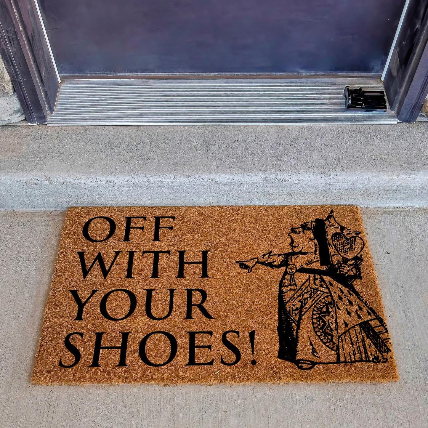 Funny Coir Doormat Off with Your Shoes Front Door Mat Entryway Outdoor Mats with Heavy Duty Front Porch Welcome Mats Entry Natural Coconut Brown Novelty Prank Gift Funny Coir Mat 23.7x15.7 inch