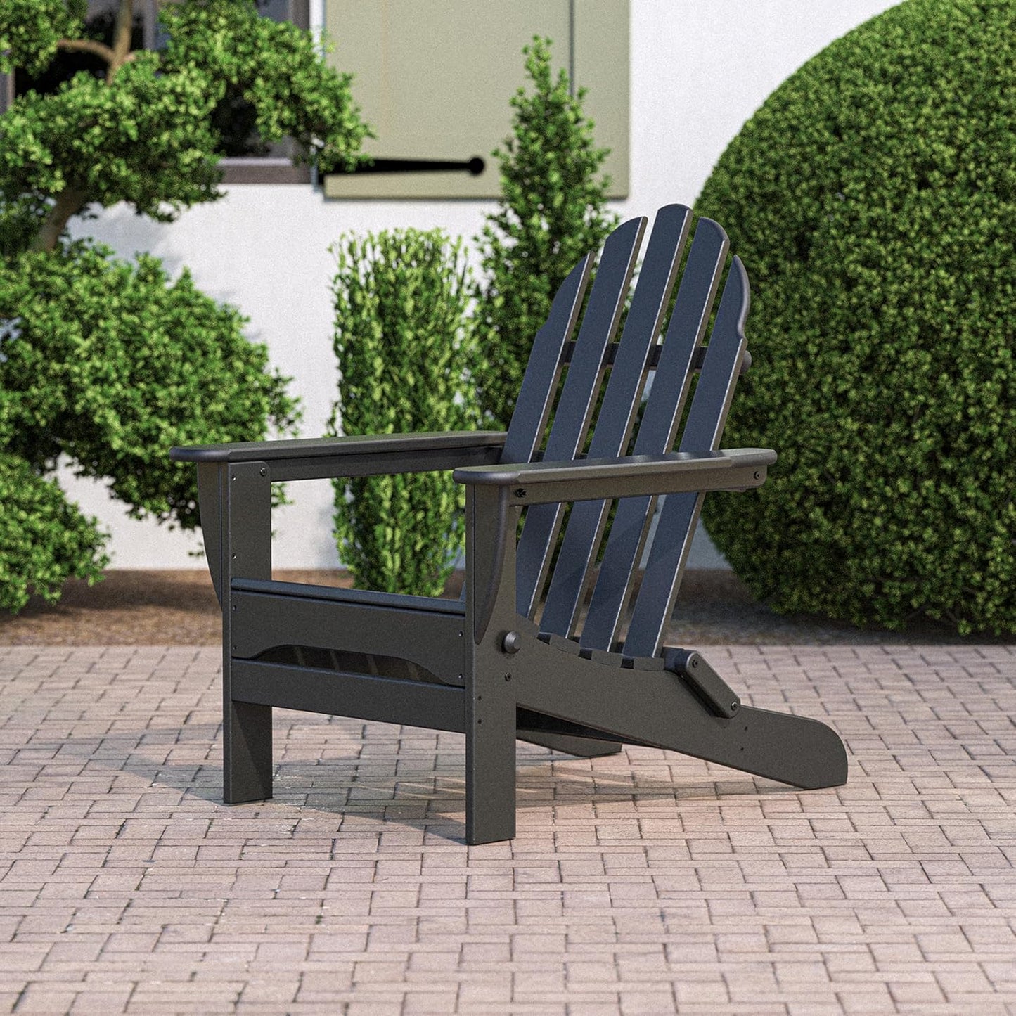 POLYWOOD AD5030BL Classic Folding Adirondack, Black