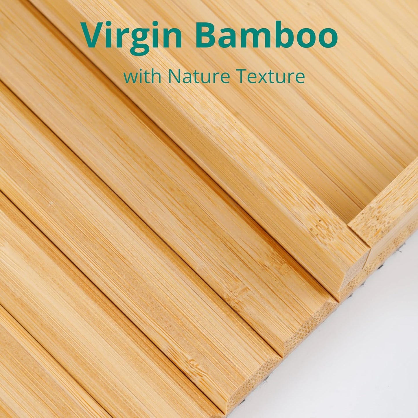 DETOR Couch Arm Tray, Foldable Sofa TV Tray with Capacious 12.4" x 5.4" Storage Box, Natural Bamboo Finish, Enhanced Nonslip Felt Bottom, Sturdy Bamboo Slats Material | for Armrests 6" and Wider