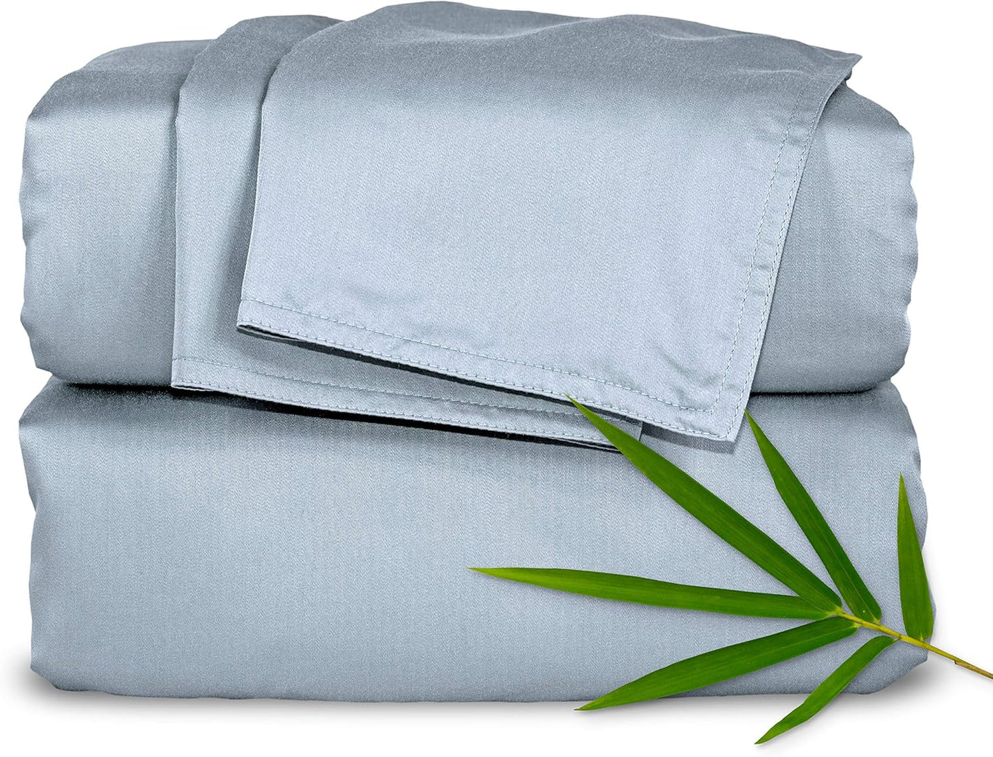 Twin Sheets by Pure Bamboo, Genuine 100% Organic Viscose Derived from Bamboo Bed Sheet Set, Luxuriously Soft & Cooling, Double Stitching, Lifetime Quality Promise (Twin, Sterling Blue)