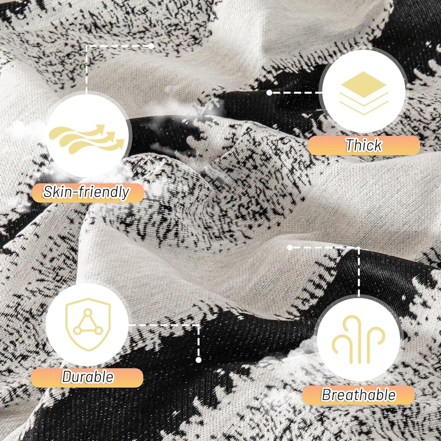 MYSKY HOME Sofa Covers for Sectional Sofa, Couch Cover for Dogs, Throw Couch Covers Loveseat Covers Futon Cover L Shaped Cover Washable Chenille Couch Protector, 71" x 134", Black Star Cluster