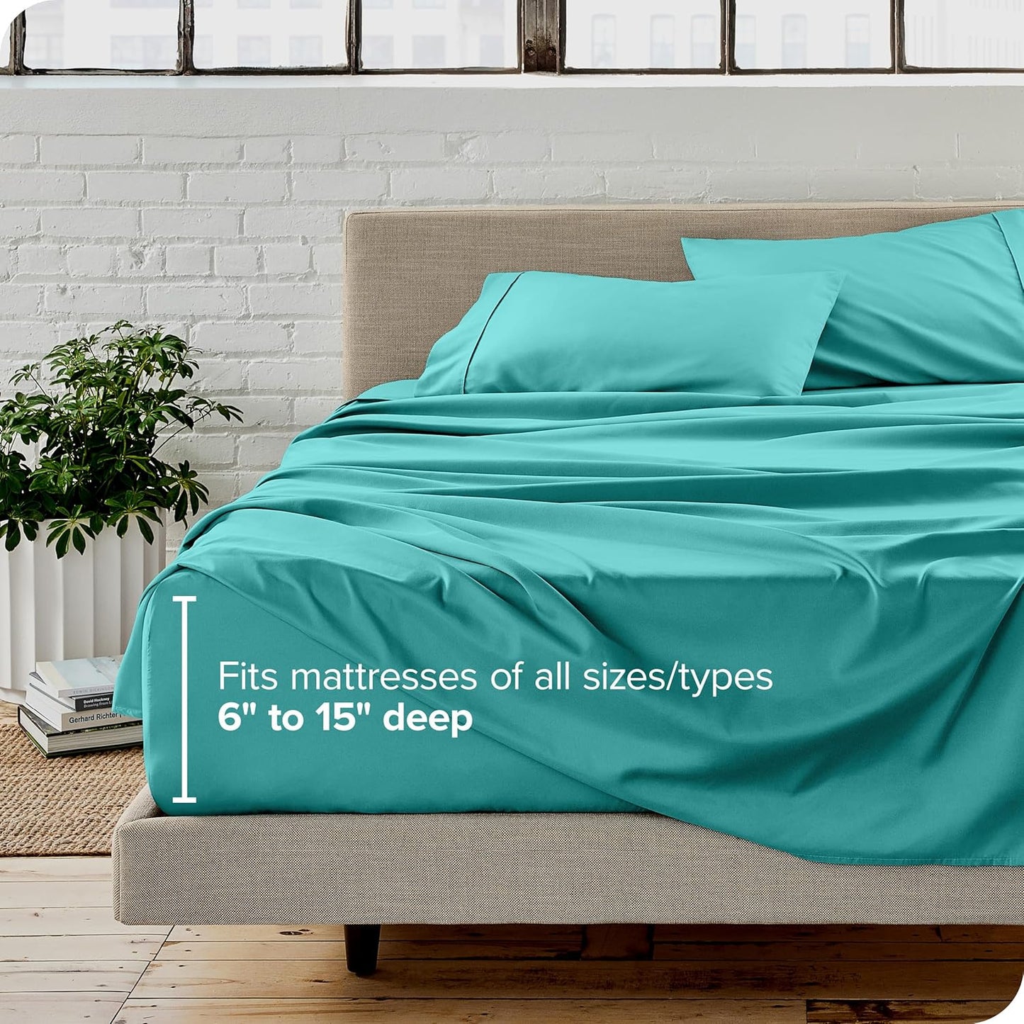 Bare Home Twin XL Sheet Set - College Dorm Size - Luxury 1800 Ultra-Soft Microfiber Twin Extra Long Bed Sheets - Deep Pockets - Easy Fit - Extra Soft - 3 Piece Set - Bed Sheets (Twin XL, Turquoise)