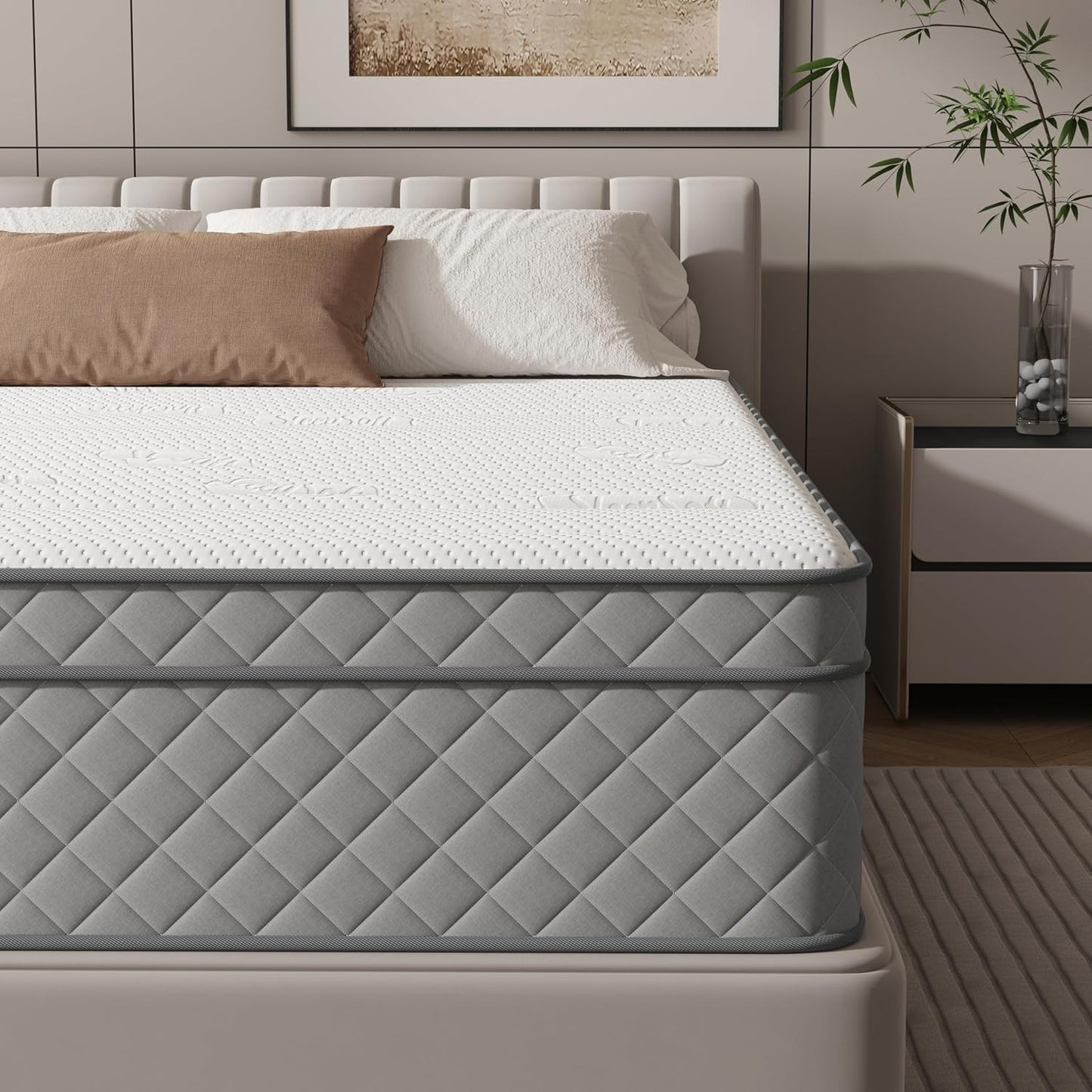 Full Mattress, 12 Inch Hybrid Double Mattress with Cooling Gel Memory Foam and Pocket Springs, CertiPUR-US Certified, Medium Firm