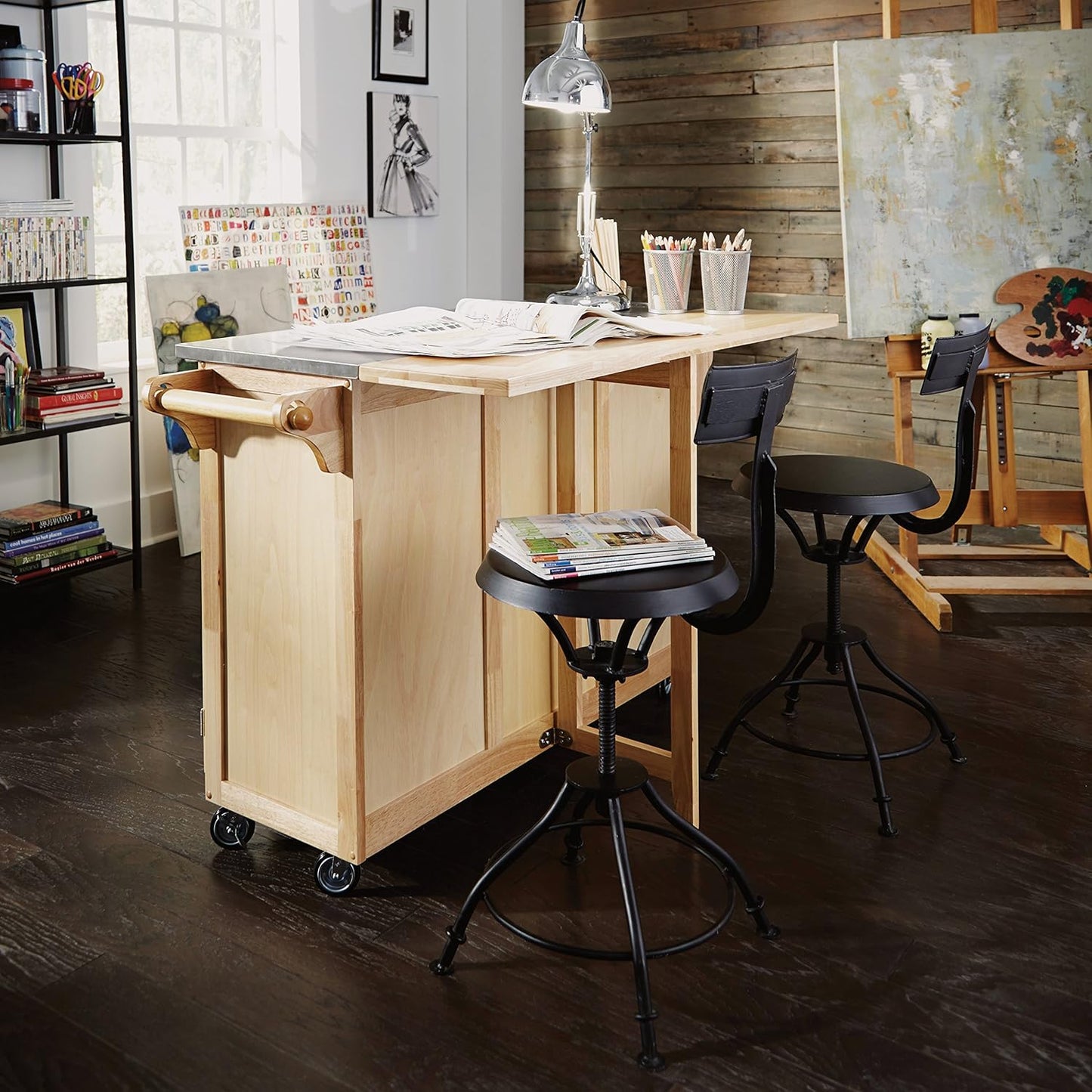 Homestyles General Line Kitchen Cart, 52.5 in. x 18 in. x 36 in, Natural