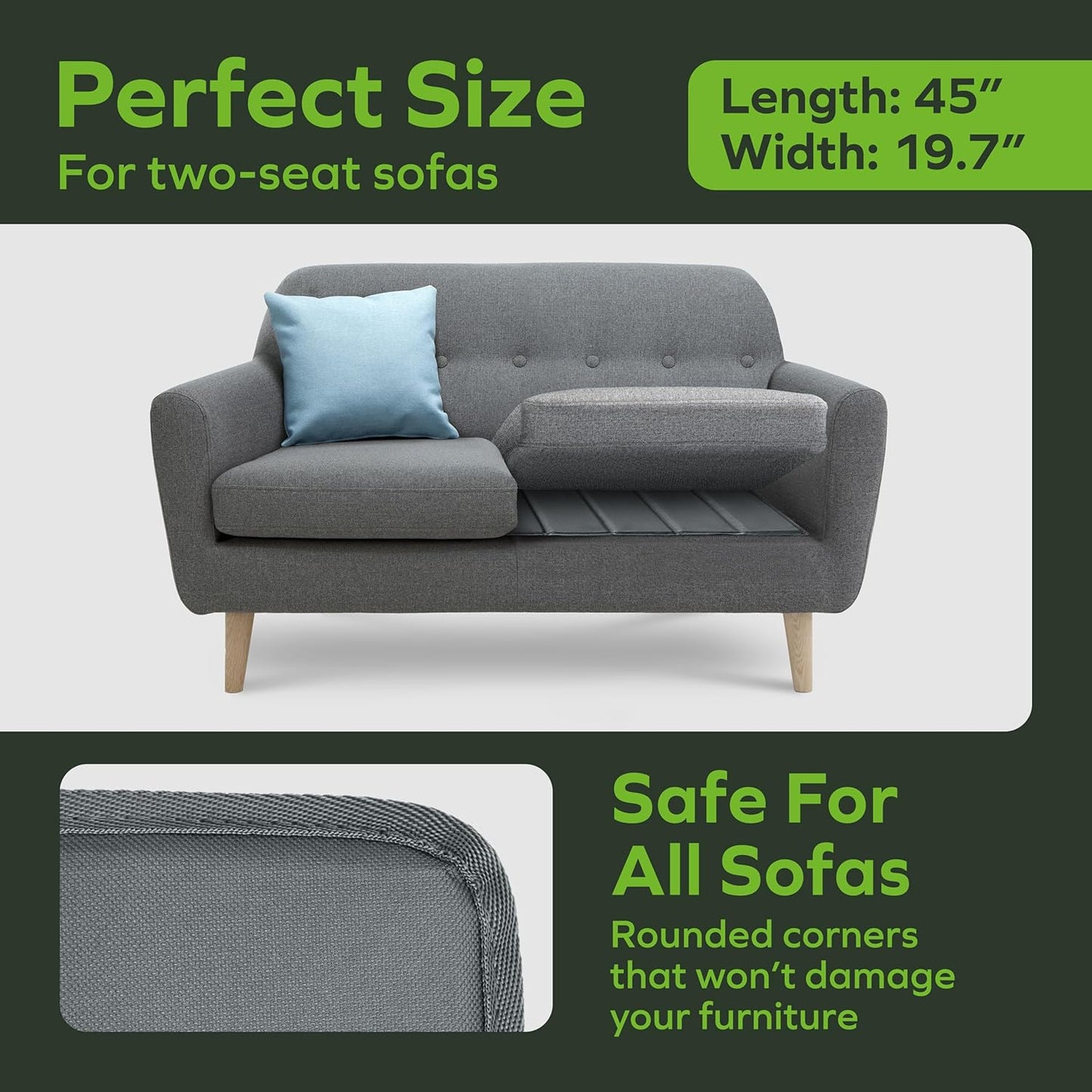 BEN'SHOME® Loveseat Cushion Support for fix Sagging Seats - Heavy Duty Solid .5" Wood Sofa Support Board | Adjustable 38"-45" x 19.7" Under Cushion Insert | Non-Slip Furniture Saver | 400 LB Capacity