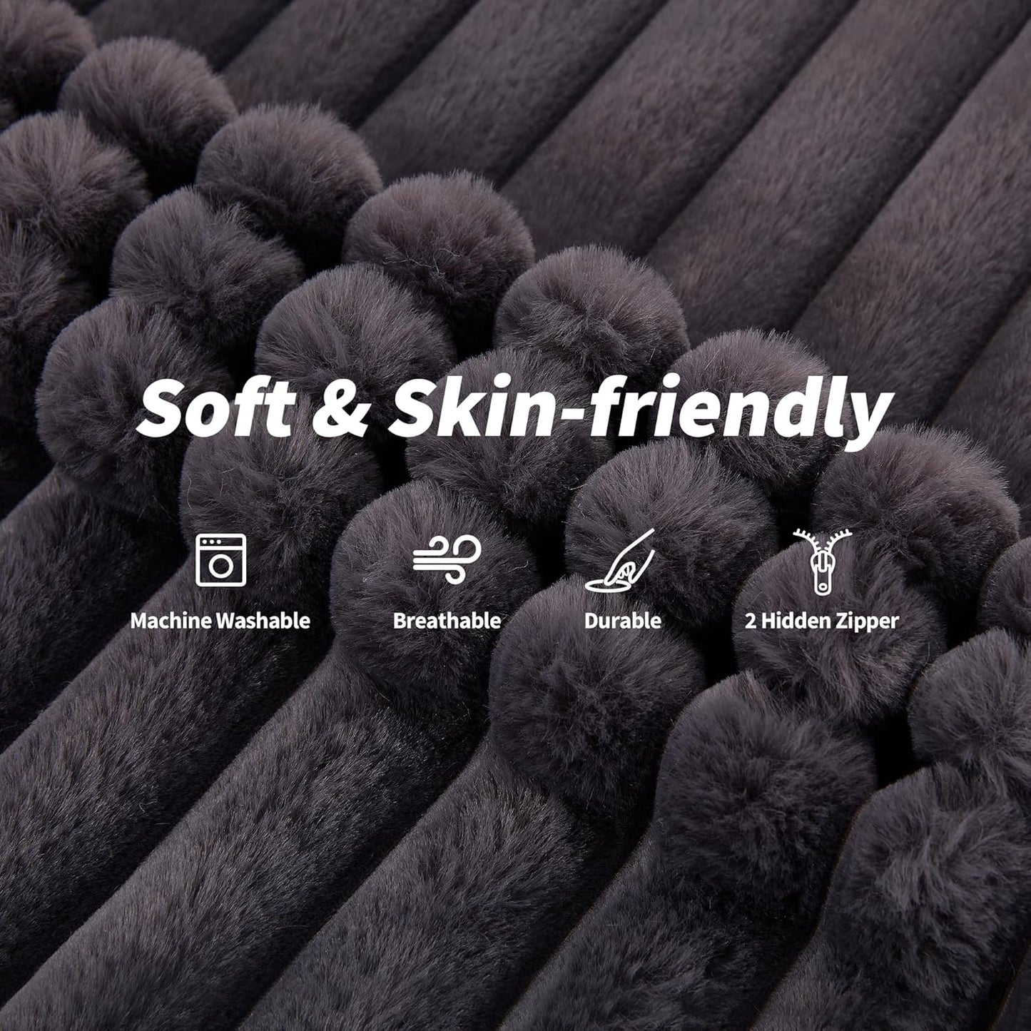 Hobestluk 3 in 1 Bean Bag Chair Giant Bean Bag Chairs Convertible Bean Bag Floor Cushion with Machine Washable Cover, Beanbag Chairs for Adult (Dark Grey)