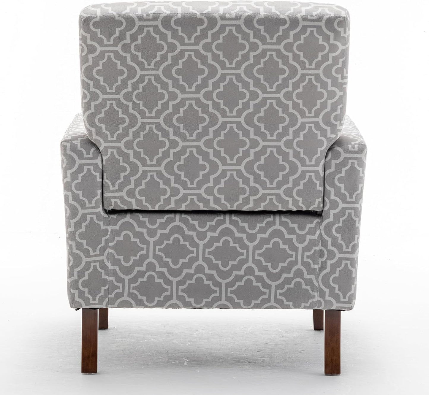 Container Furniture Direct Contemporary Accent Arm Chair with Birch Wood Frame and Velvet Upholstery, Armchair for Office and Living Room Decor, Removable Cushions, 03 Printed Fabric