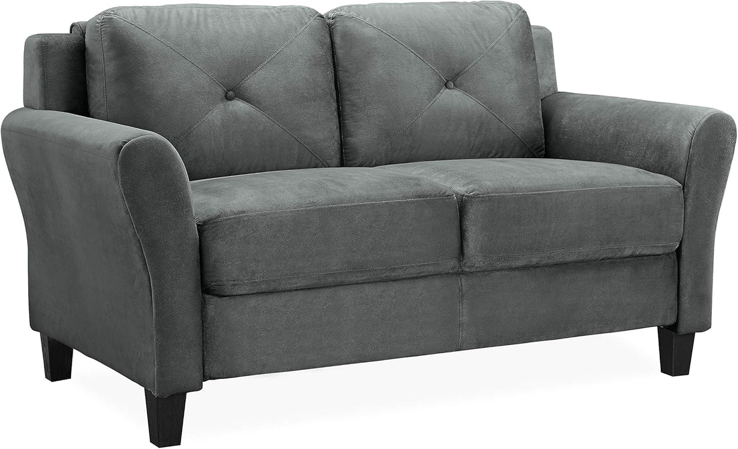 Lifestyle Solutions Harrington Loveseat, Dark Grey