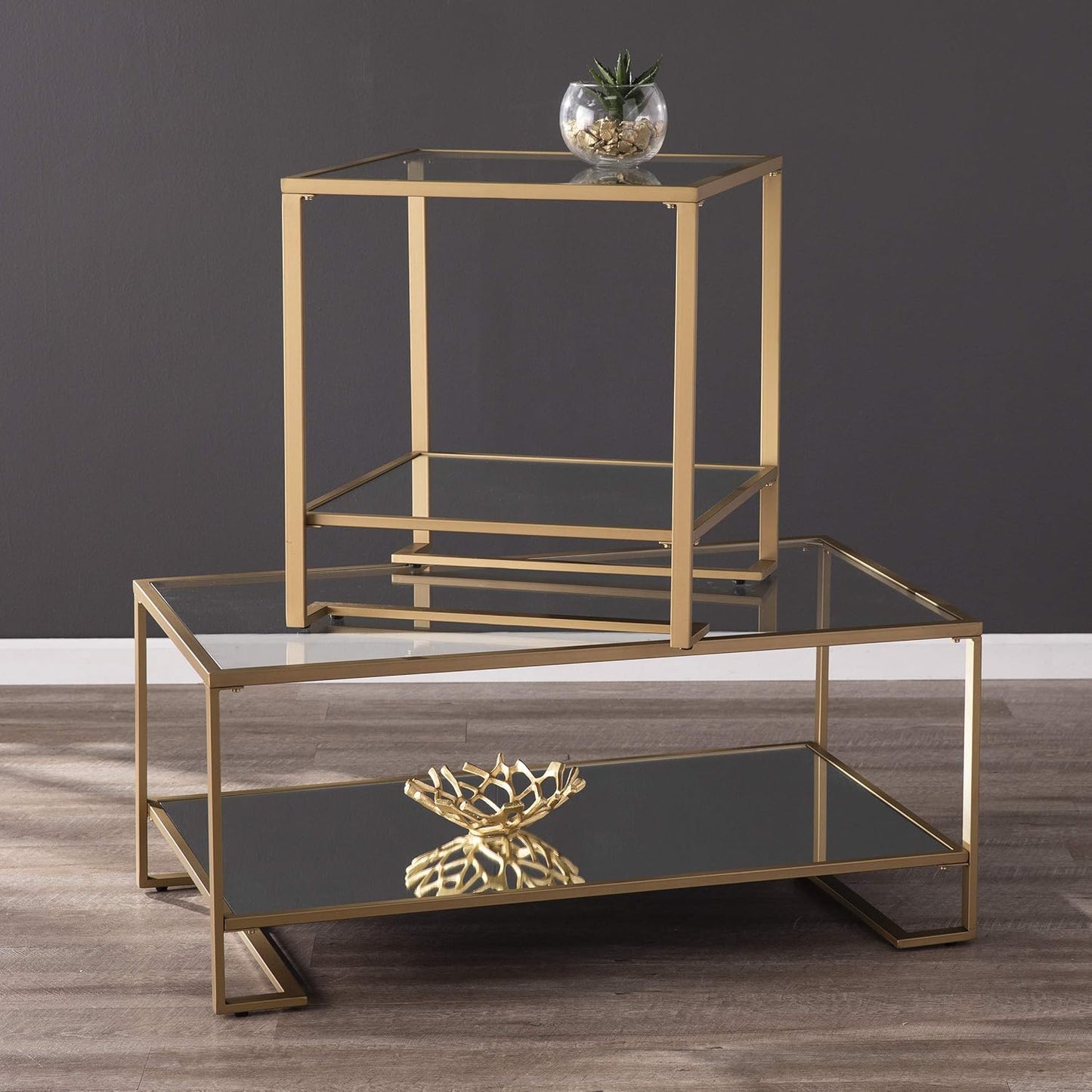 Southern Enterprises Horten End Table, Gold