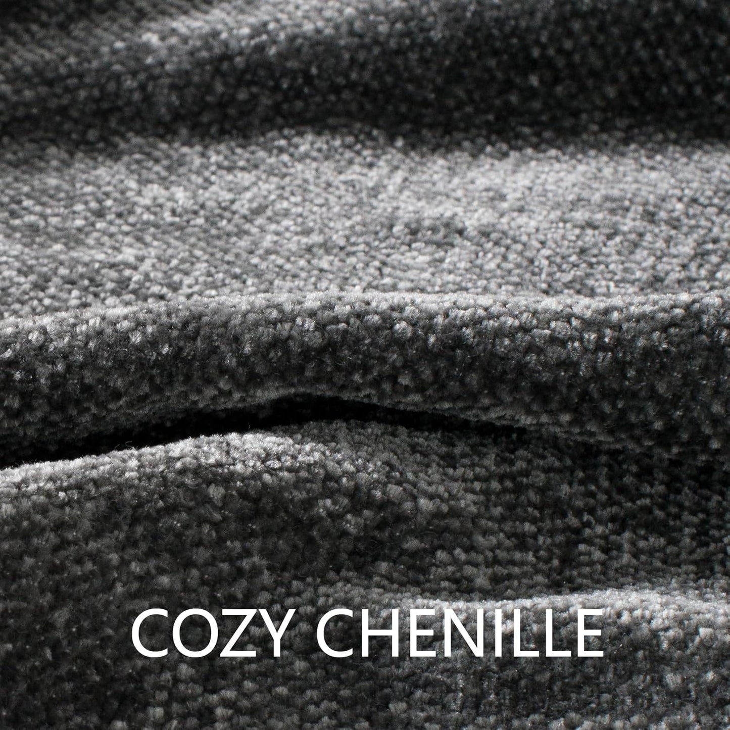 Chenille Throw Blanket for Couch 50"X 60", Soft Cozy Throws with Fringe Tassel for Bed Sofa Chair Cover, Lightweight Knitted Decorative Boho Blankets for Living Room, Dark Grey